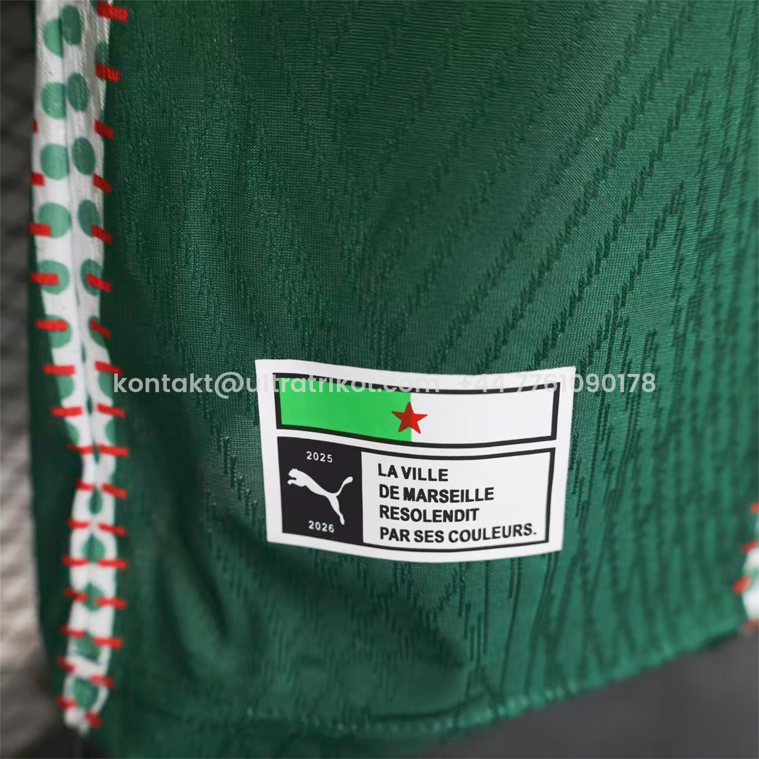 UltraTrikot-Marseille 25-26 Dark Green And White Jersey -Player Version