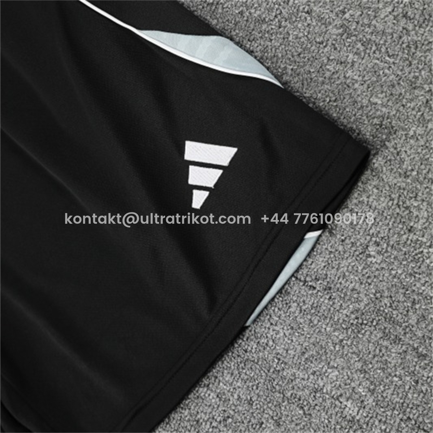 UltraTrikot-Real Madrid 25-26 Short-Sleeve Training Set - Grey And White Top & Black Shorts