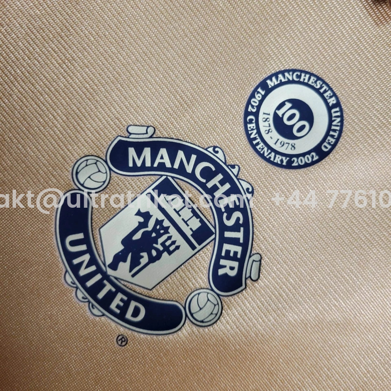 UltraTrikot-Retro Manchester United 01-02 100th Anniversary Special Edition Jersey - White & Gold
