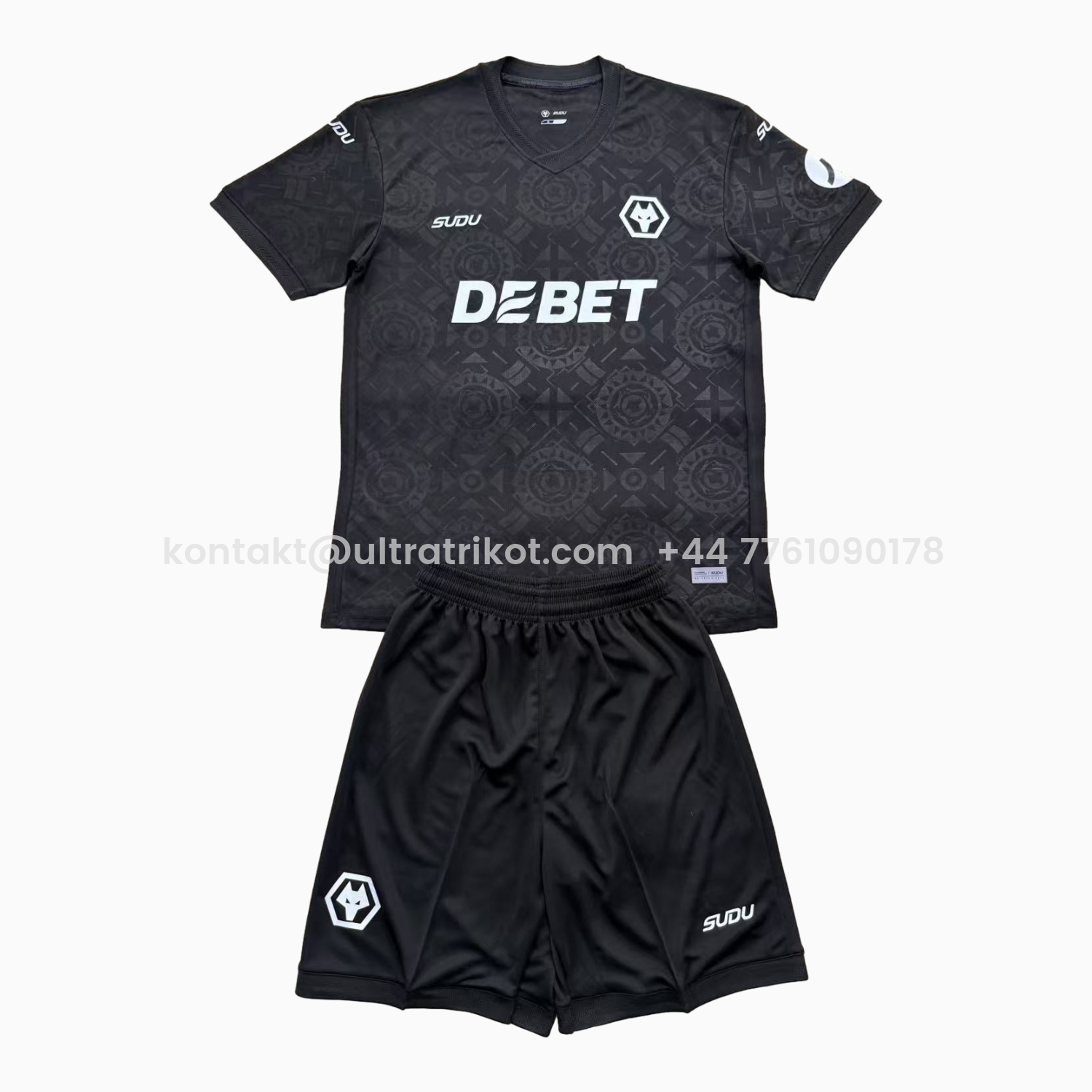 UltraTrikot-Wolverhampton Wanderers Wolves 25-26 Black Goalkeeper Men's Adult Jersey Set - Fans Version