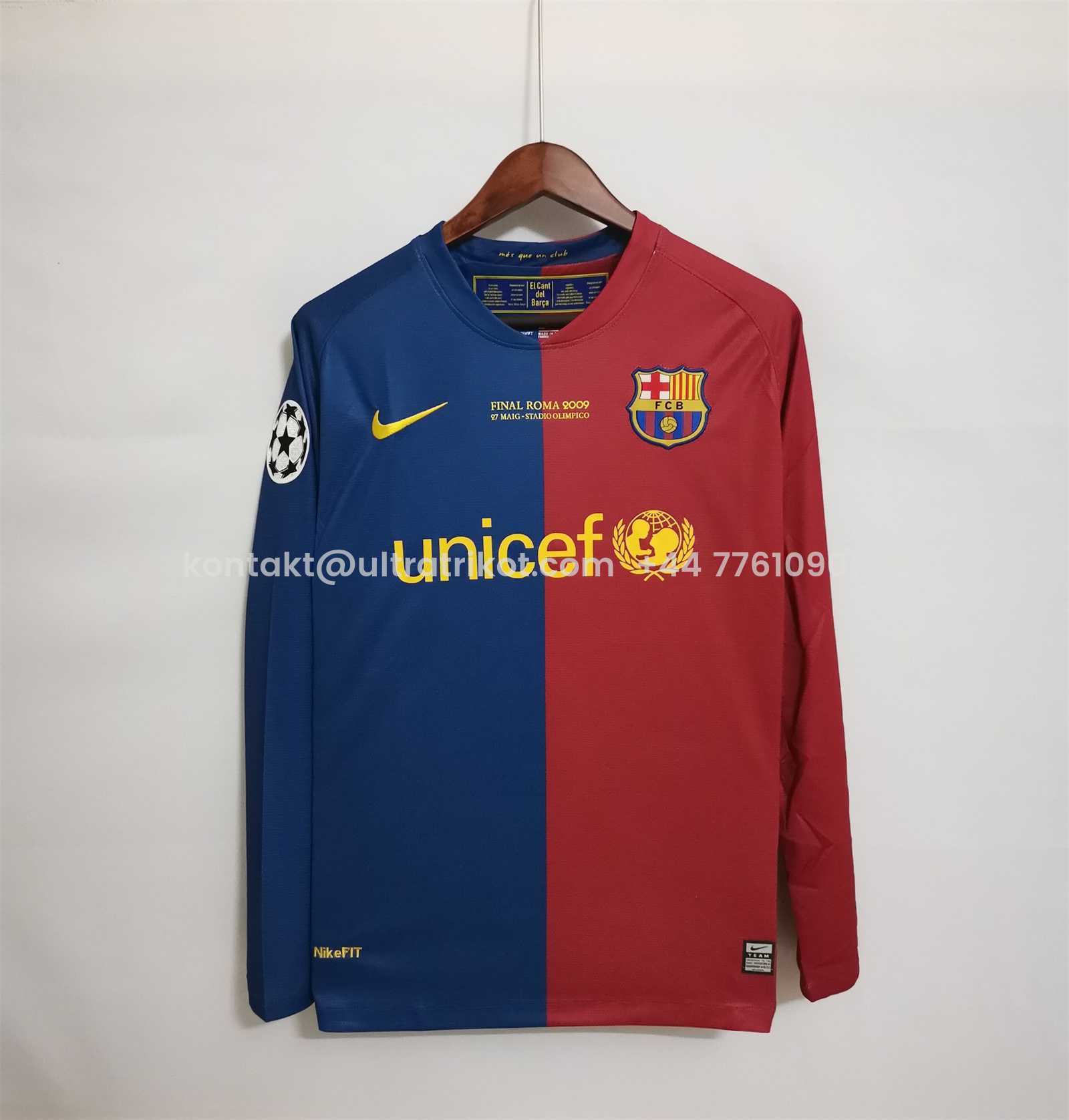 UltraTrikot-Retro Barcelona 08-09 Home Long Sleeve Jersey