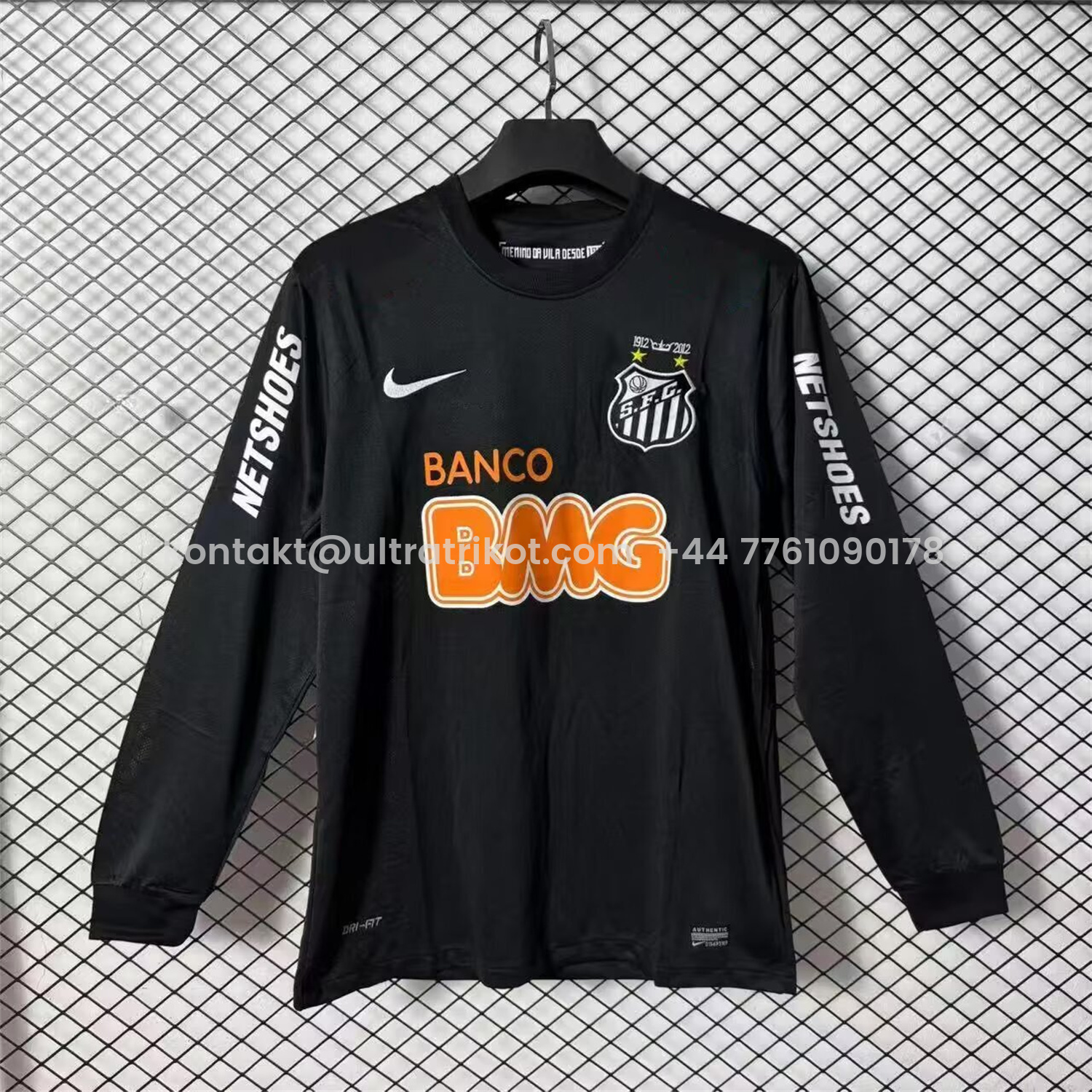 UltraTrikot-Retro Santos 2011-12 Black Long Sleeves Jersey