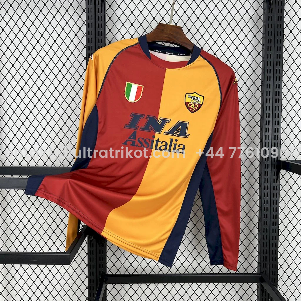 UltraTrikot-Retro Roma 2001-02 Home Long Sleeves Jersey