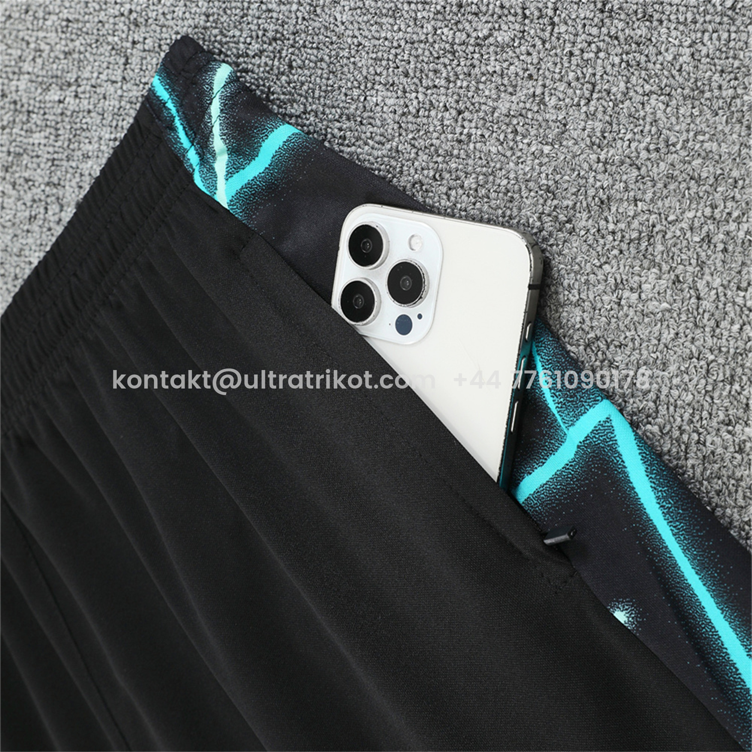 UltraTrikot-Inter Milan 25-26 Vest Training Set - Blue Fluorescent Rays Black Vest & Black Shorts