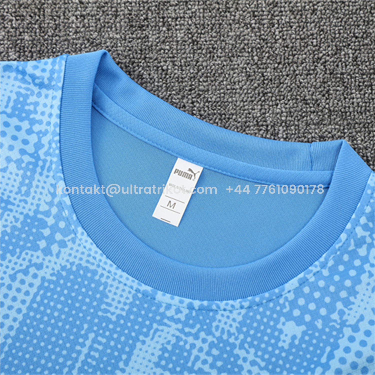 UltraTrikot-Manchester City 25-26 Kids Short-Sleeve Training Set - Light Blue Camouflage Top & Deep Blue Shorts