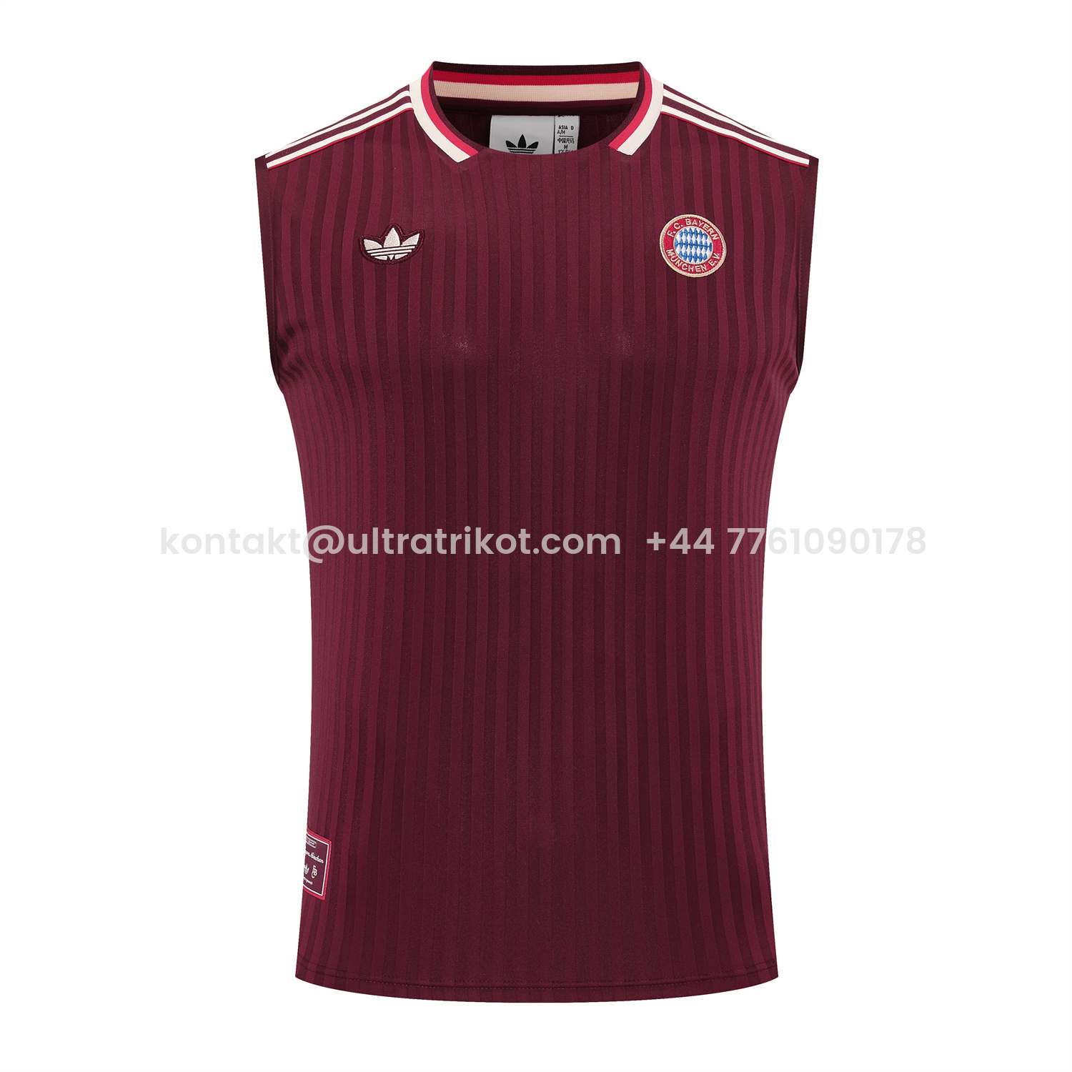 UltraTrikot-Bayern Munich 25-26 Vest Training Set - Wine Red Lines Vest & Wine Red Lines Shorts
