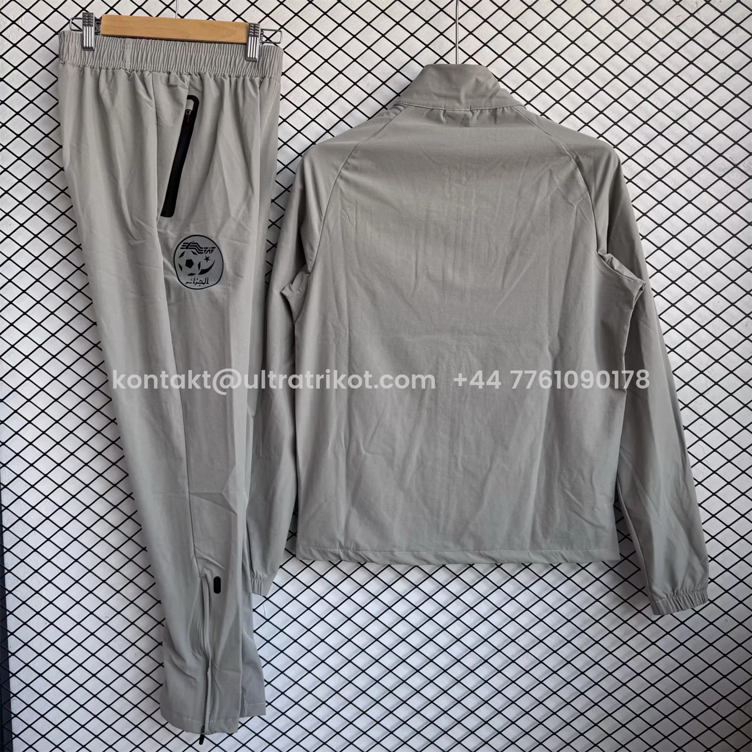 UltraTrikot-Algeria 25-26 Windbreaker Training Set - Grey Top and Pants