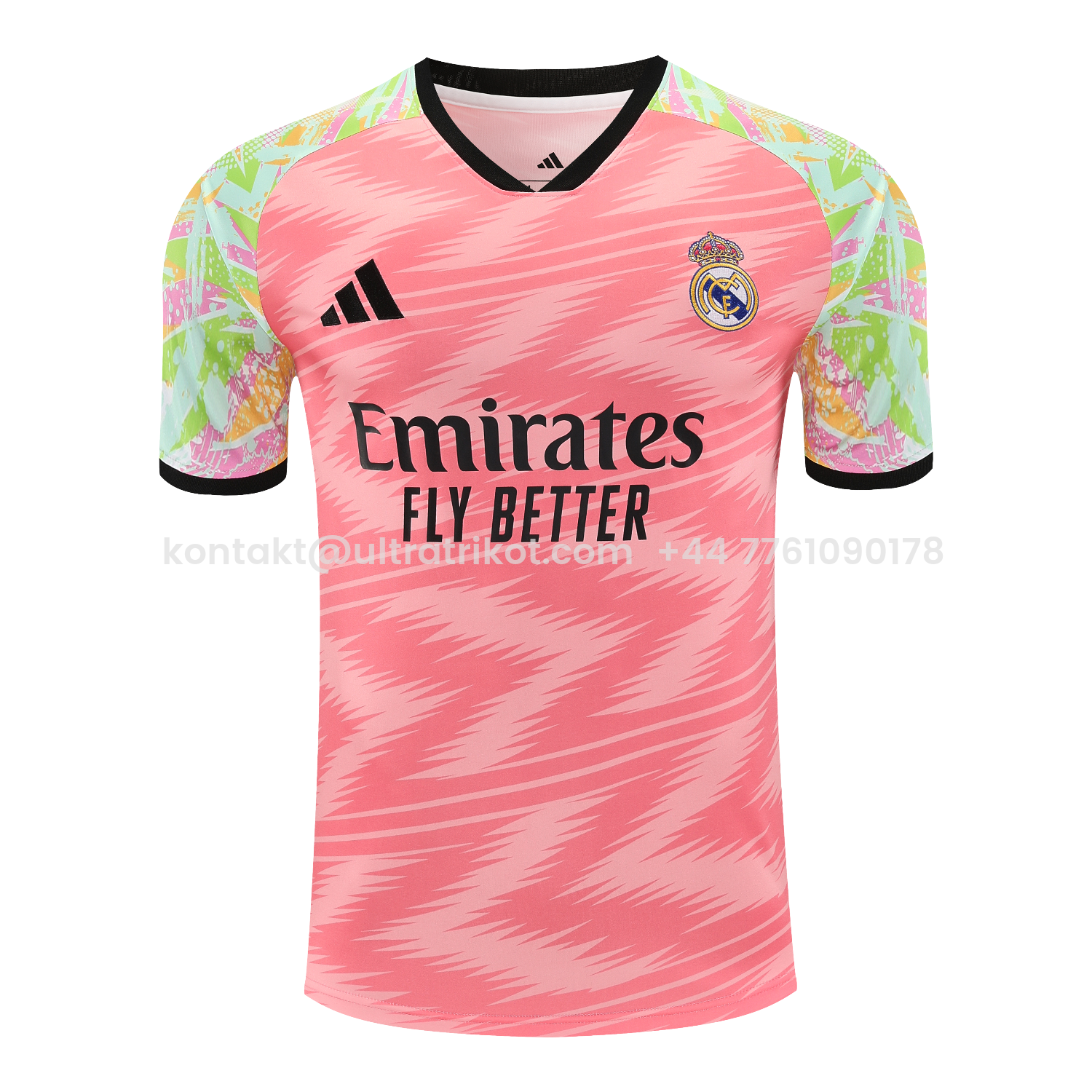 UltraTrikot-Real Madrid 25-26 Short-Sleeve Training Set - Pink Arrow Pattern Top & Black Shorts