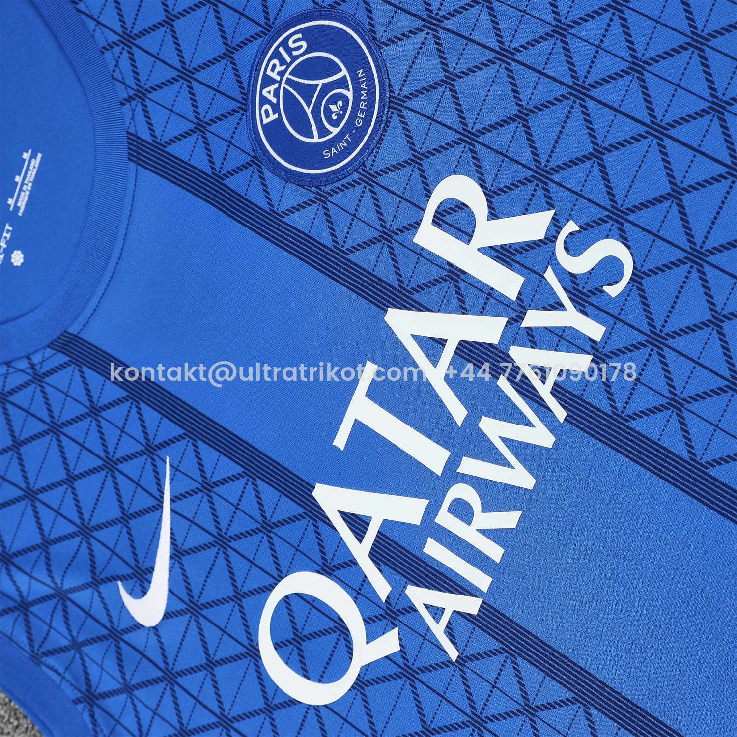 UltraTrikot-Paris Saint-Germain PSG 25-26 Vest Training Set - Ocean Blue Vest & Deep Blue Shorts