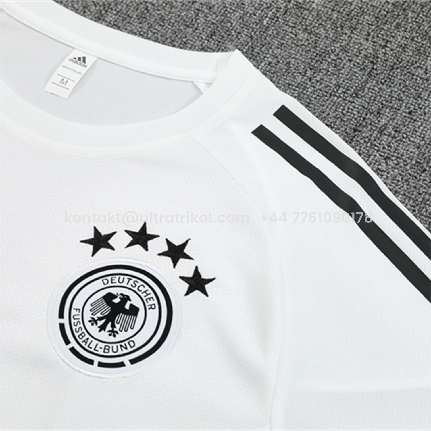 UltraTrikot-Germany 25-26 Kids Short-Sleeve Training Set - White Top & Black Shorts
