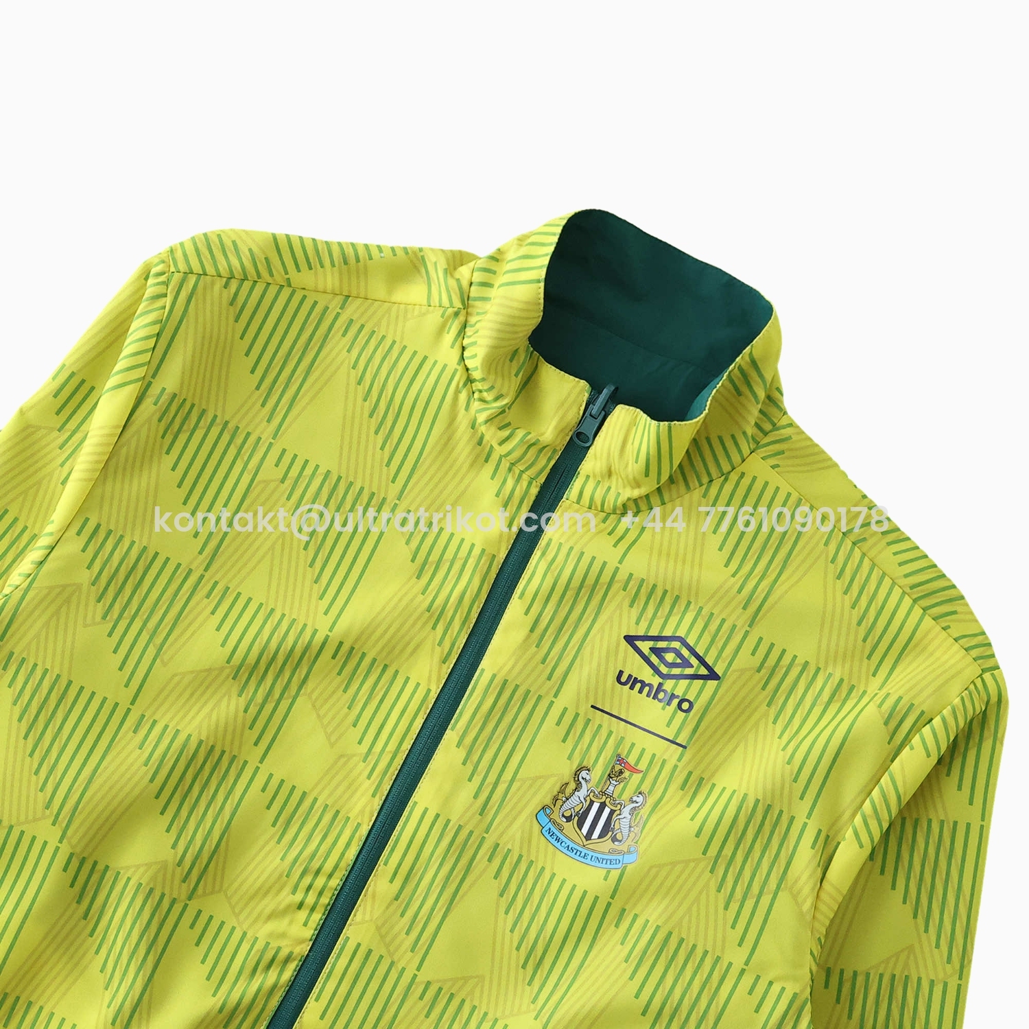 UltraTrikot-Newcastle United 24-25 Retro Style Double Sided Reversible Windbreaker - Green & Yellow