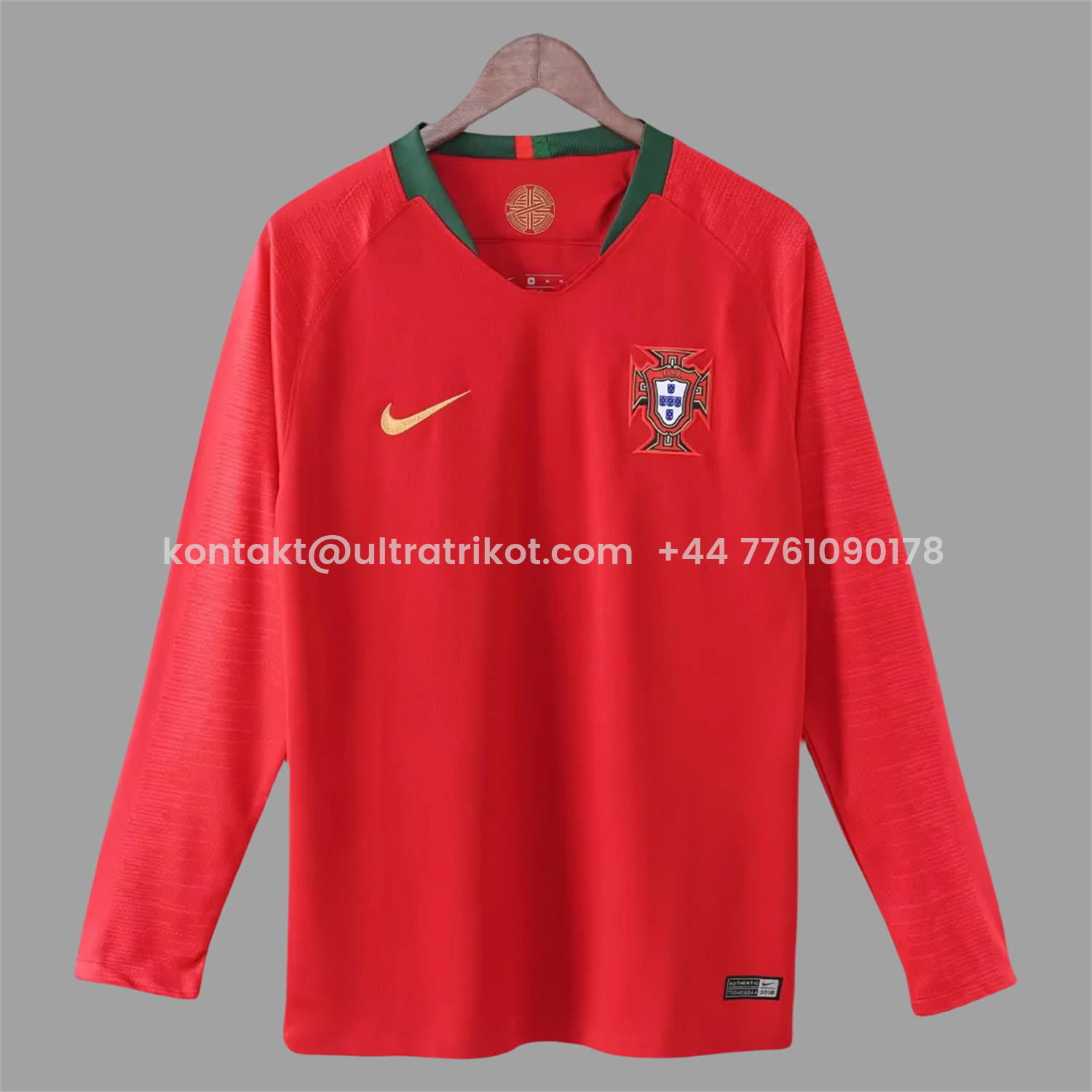 UltraTrikot-Retro Portugal 2018 Home Long Sleeves Jersey