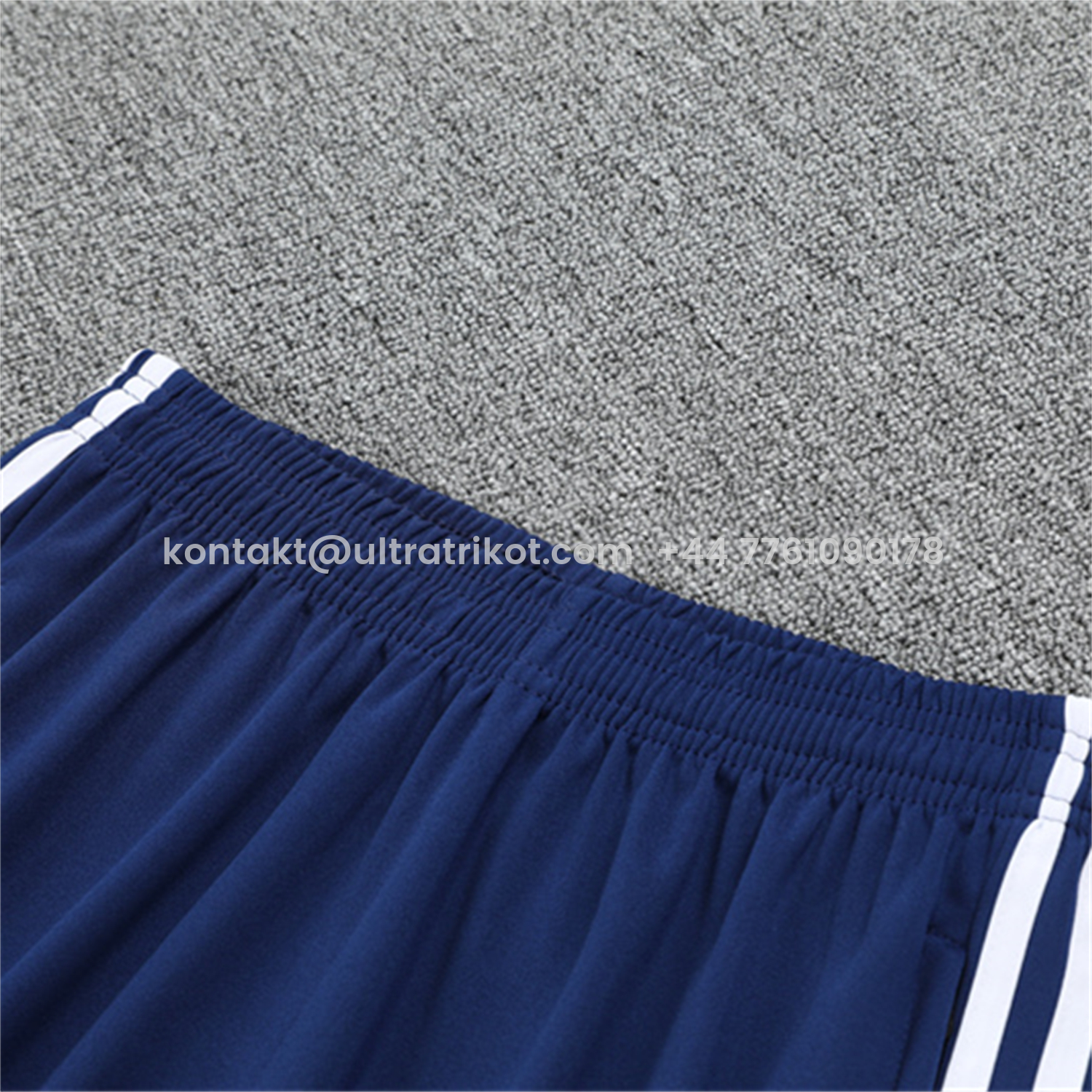UltraTrikot-Real Madrid 25-26 Kids Long Sleeves Training Set - Green Line White Top and Blue Pants