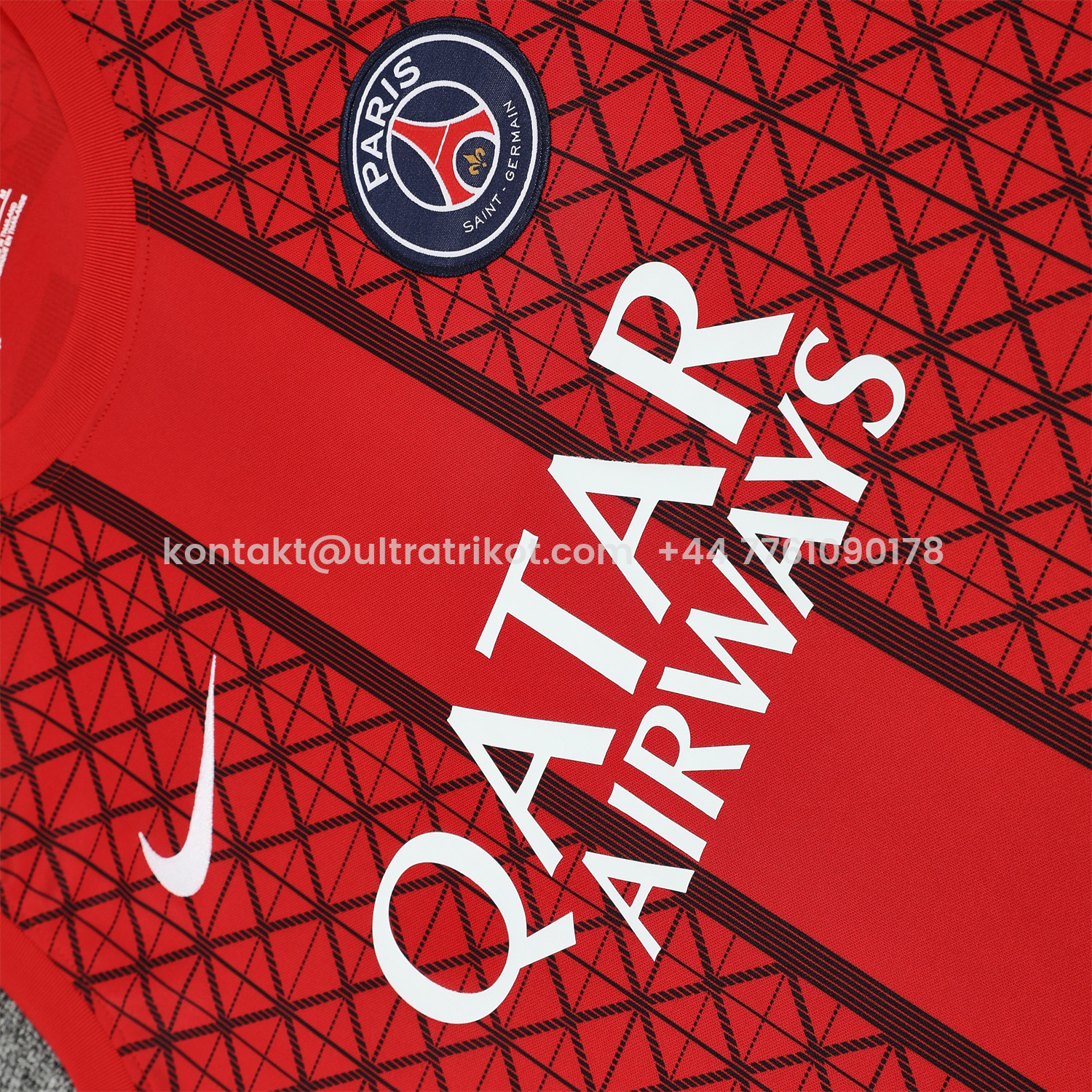 UltraTrikot-Paris Saint-Germain PSG 25-26 Vest Training Set - Red Vest & Deep Blue Shorts