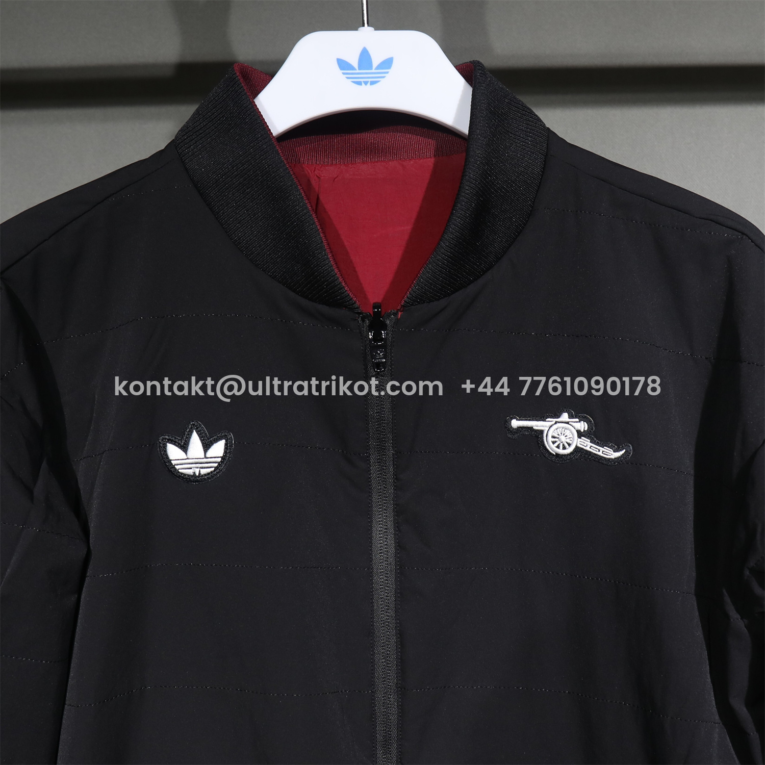 UltraTrikot-Arsenal 25-26 Double Sided Reversible Windbreaker - Black & Red