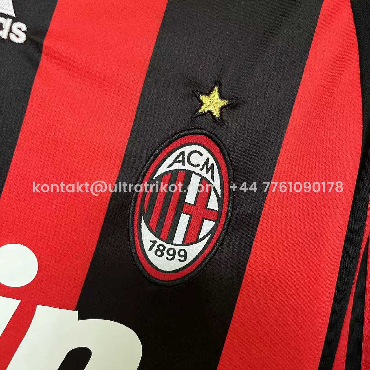 UltraTrikot-Retro AC Milan 2008-09 Home Long Sleeve Jersey
