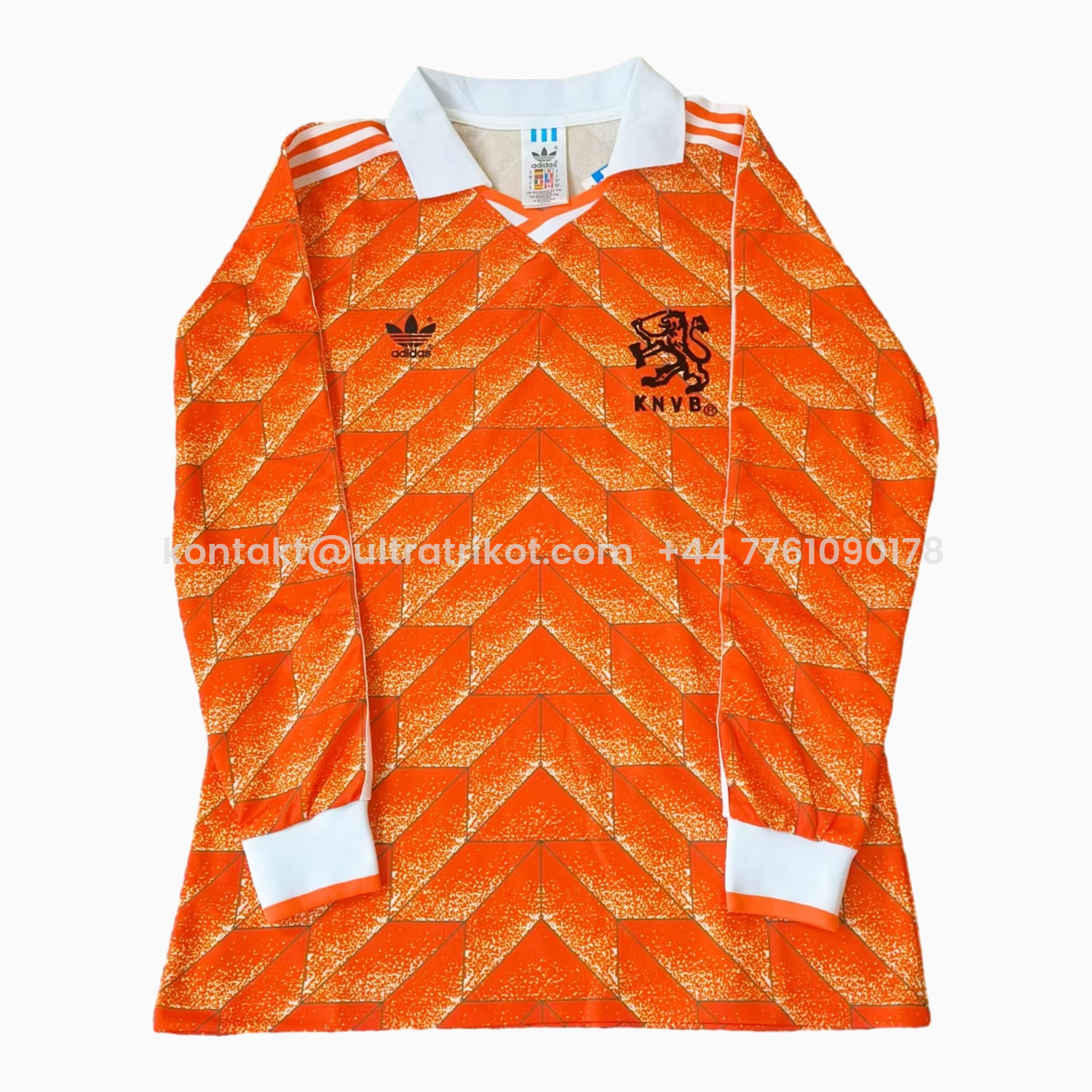 UltraTrikot-Retro Netherlands 1988 Home Long Sleeves Jersey