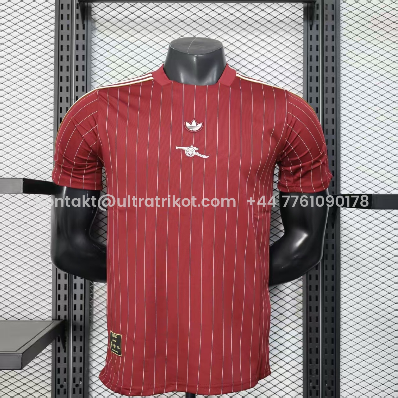 UltraTrikot-Arsenal 25-26 Trefoil White Lines Red Travel Jersey - Player Version