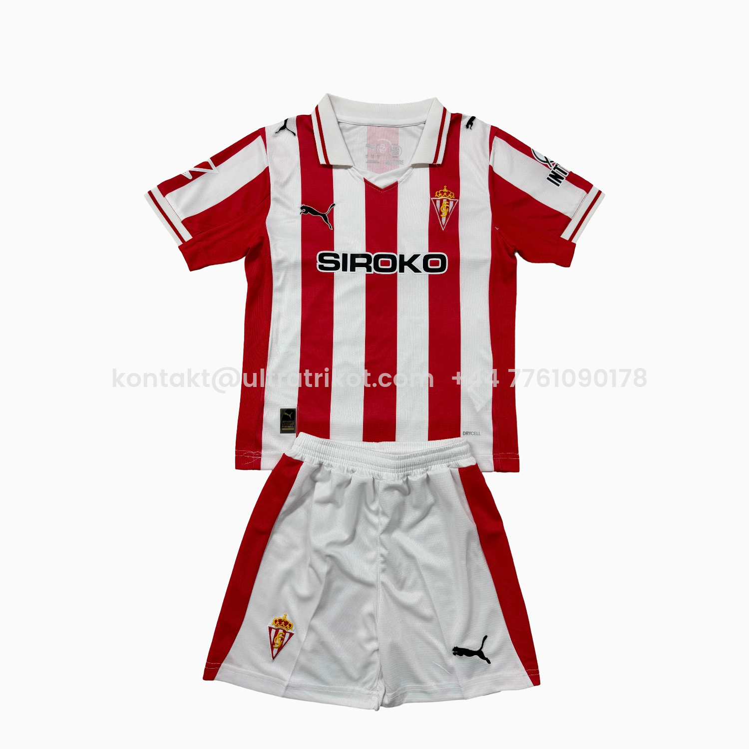 UltraTrikot-Sporting Gijon 25-26 Home Men's Adult Jersey Set - Fans Version