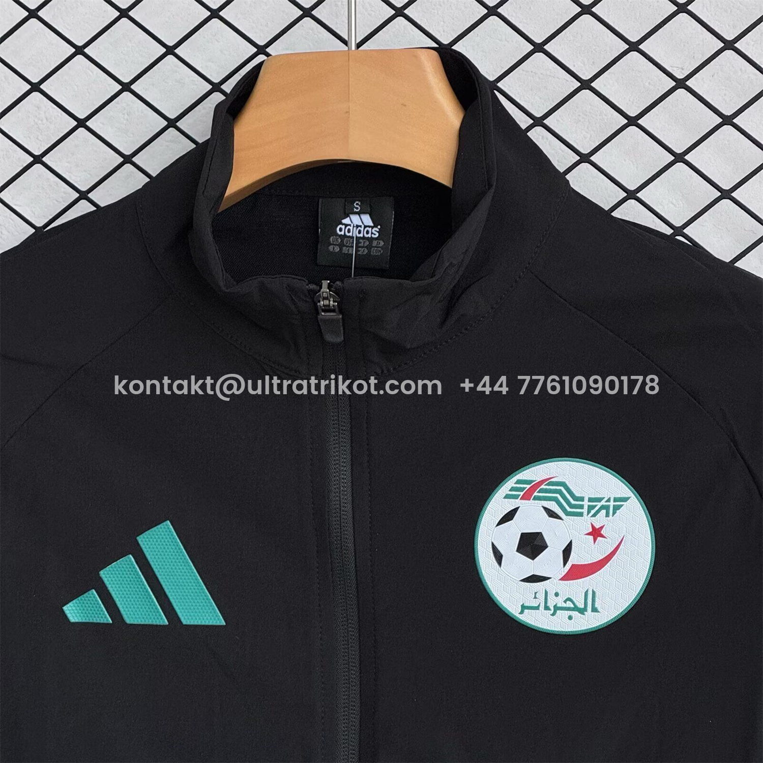 UltraTrikot-Algeria 25-26 Windbreaker Training Set - Black Top and Pants