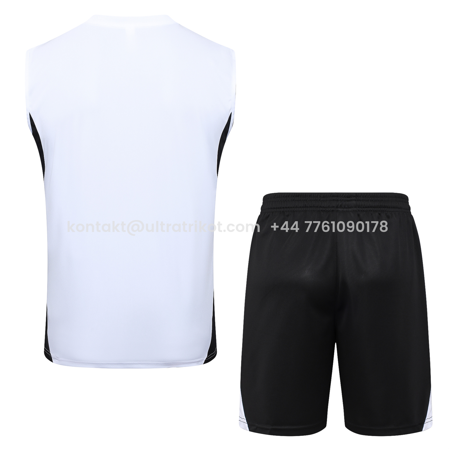 UltraTrikot-Liver.pool 25-26 Vest Training Set - White Vest & Black Shorts
