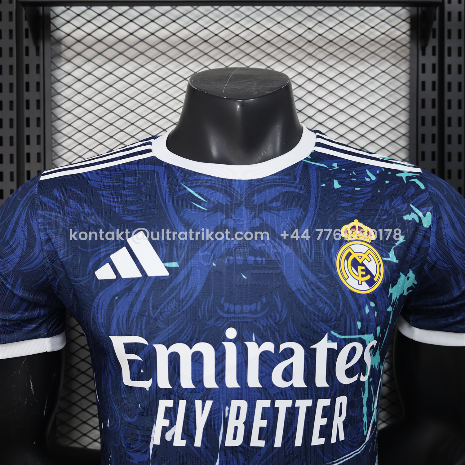 UltraTrikot-Real Madrid 25-26 Blue Jersey with White Viking Roar Comics - Player Version