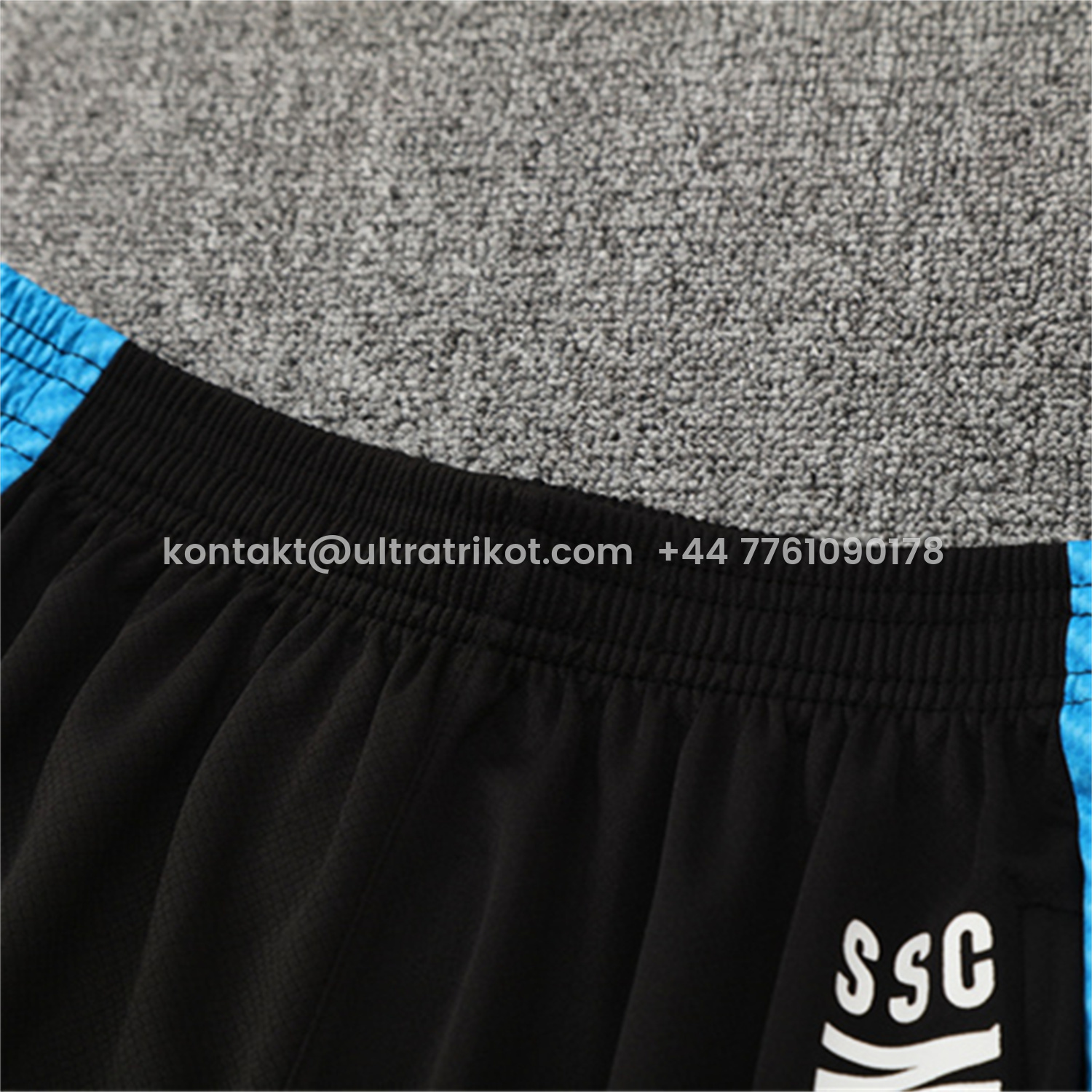 UltraTrikot-Napoli 25-26 Kids Short-Sleeve Training Set - Blue Mecha Top & Black Shorts
