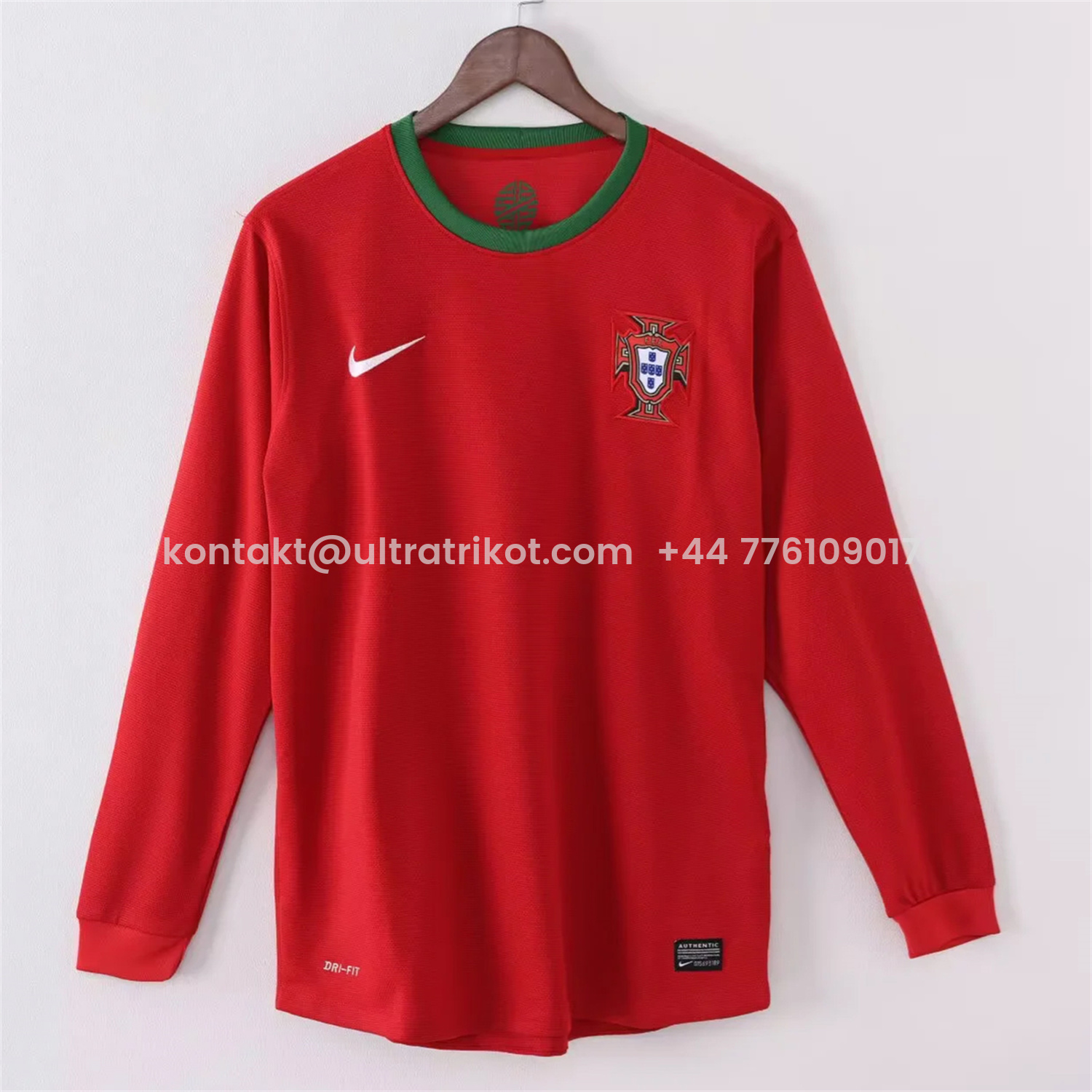 UltraTrikot-Retro Portugal 2012 Home Long Sleeves Jersey
