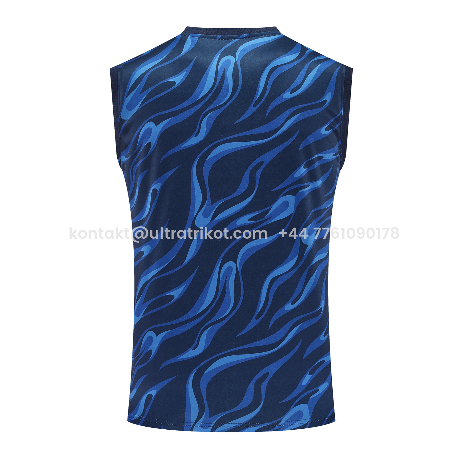 UltraTrikot-Real Madrid 25-26 Vest Training Set - Blue Water Pattern Top & Deep Blue Shorts