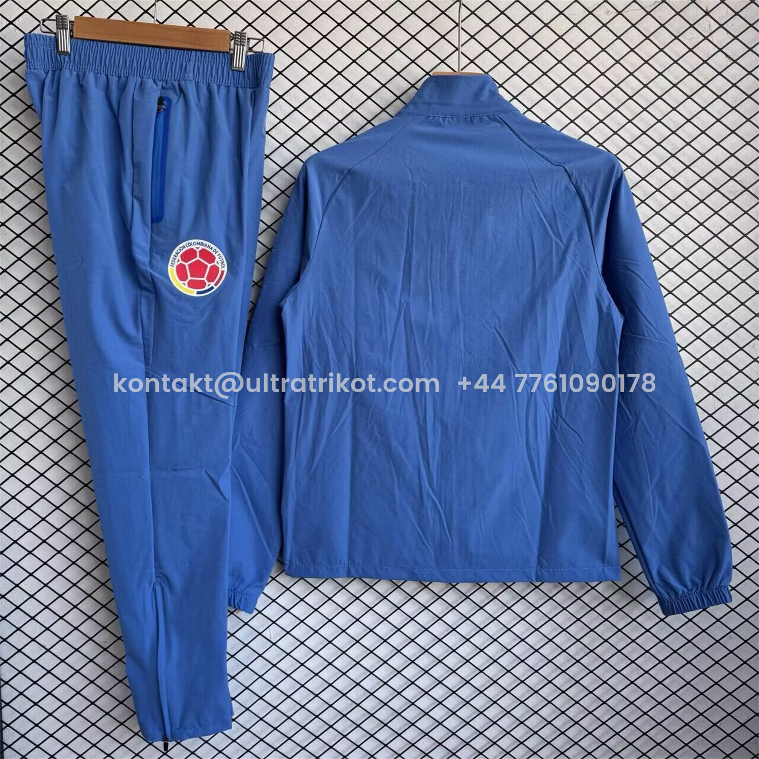 UltraTrikot-Colombia 2026 Windbreaker Training Set - Ocean Blue Top and Pants