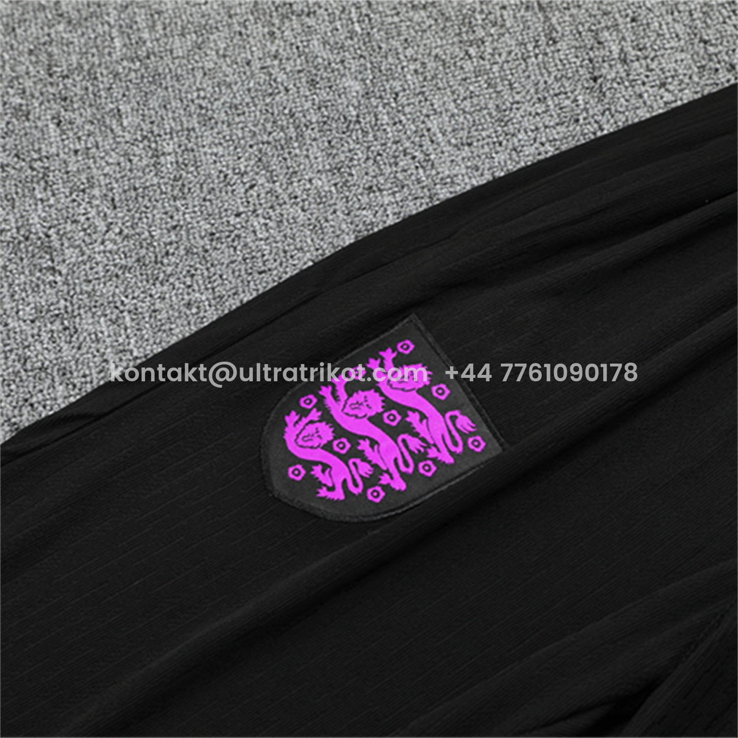 UltraTrikot-England 25-26 Long Sleeve Training Set - Player Version - Purple Top and Black Pants
