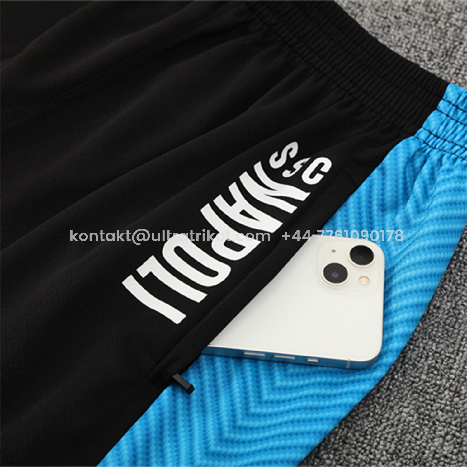 UltraTrikot-Napoli 25-26 Kids Short-Sleeve Training Set - Blue Mecha Top & Black Shorts