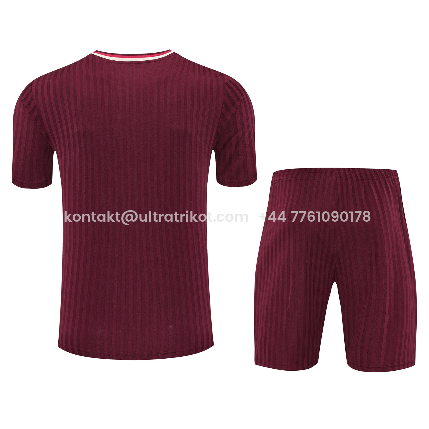 UltraTrikot-Bayern Munich 25-26 Short-Sleeve Training Set - Wine Red Lines Top & Wine Red Lines Shorts