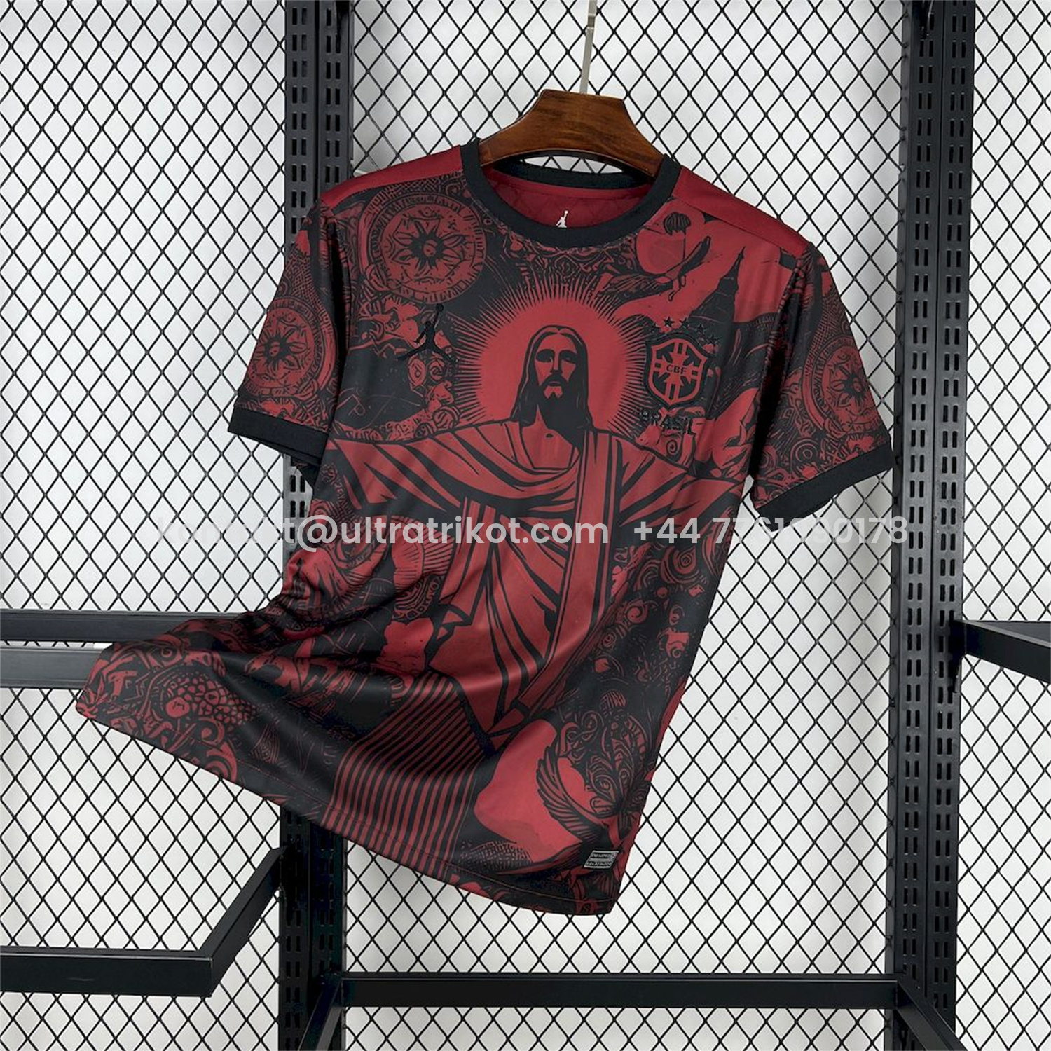 UltraTrikot-Brazil 25-26 Jordan Black Jesus Statue Red Special Jersey - Fans Version