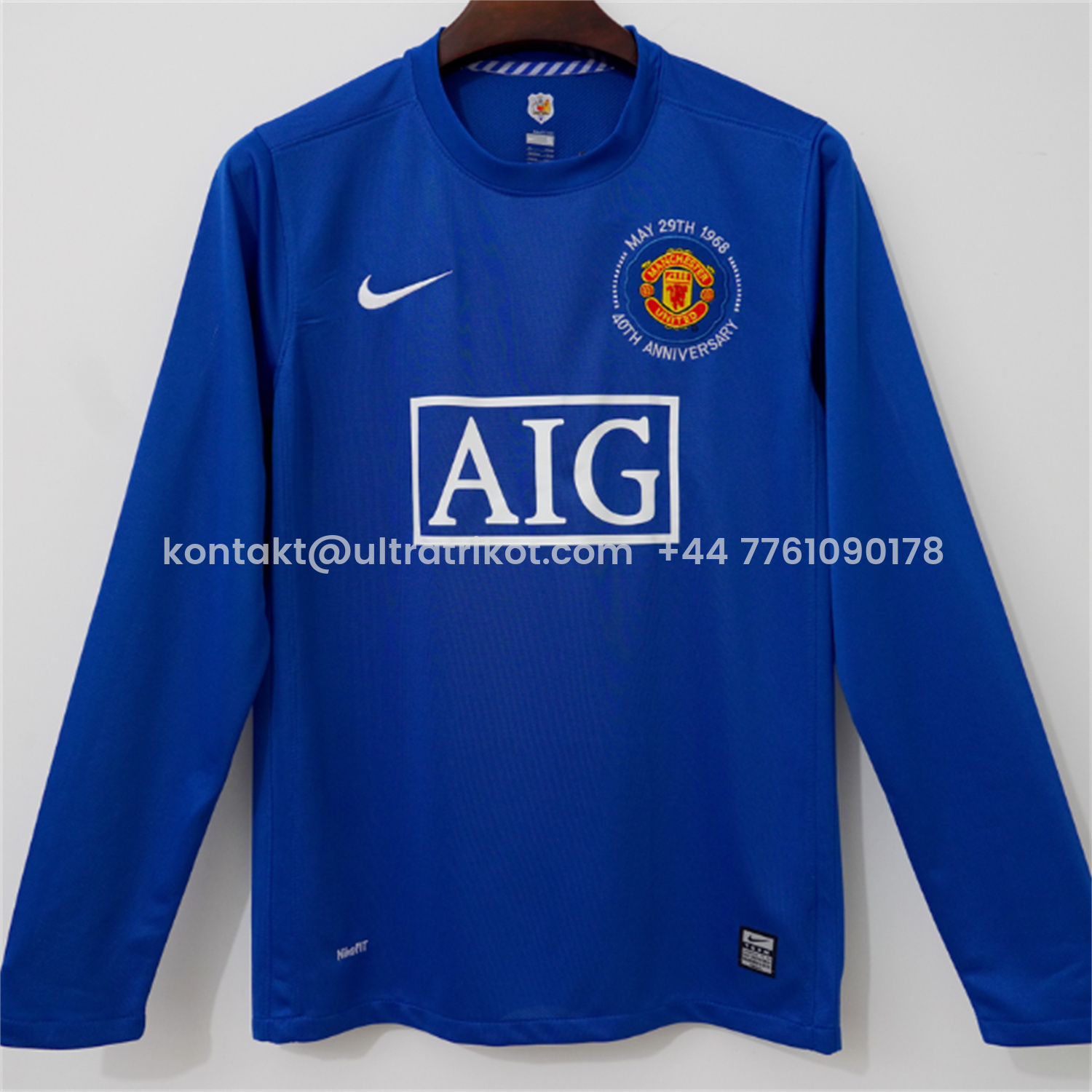 UltraTrikot-Retro Manchester United 08-09 Third 40th Anniversary Long Sleeve Jersey