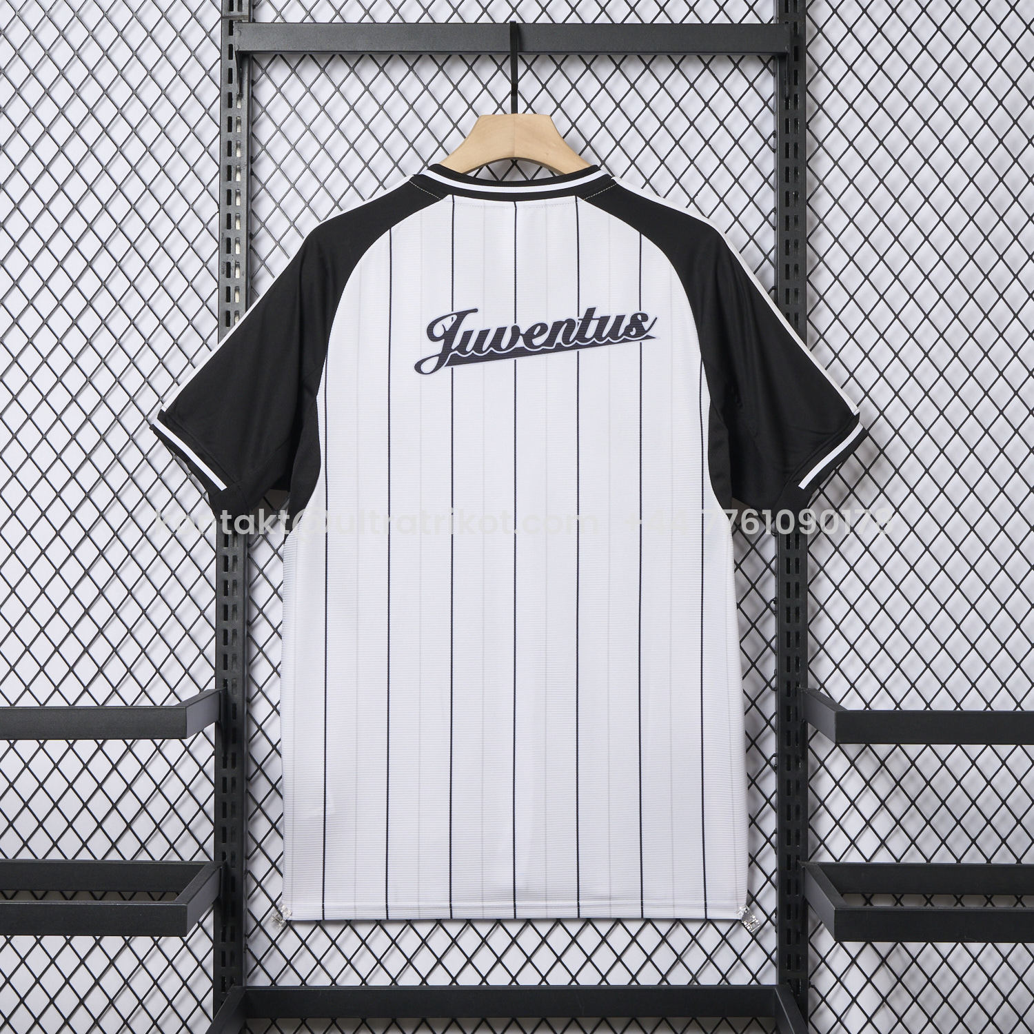 UltraTrikot-Juventus 25-26 White Baseball Jersey with Black Stripes
