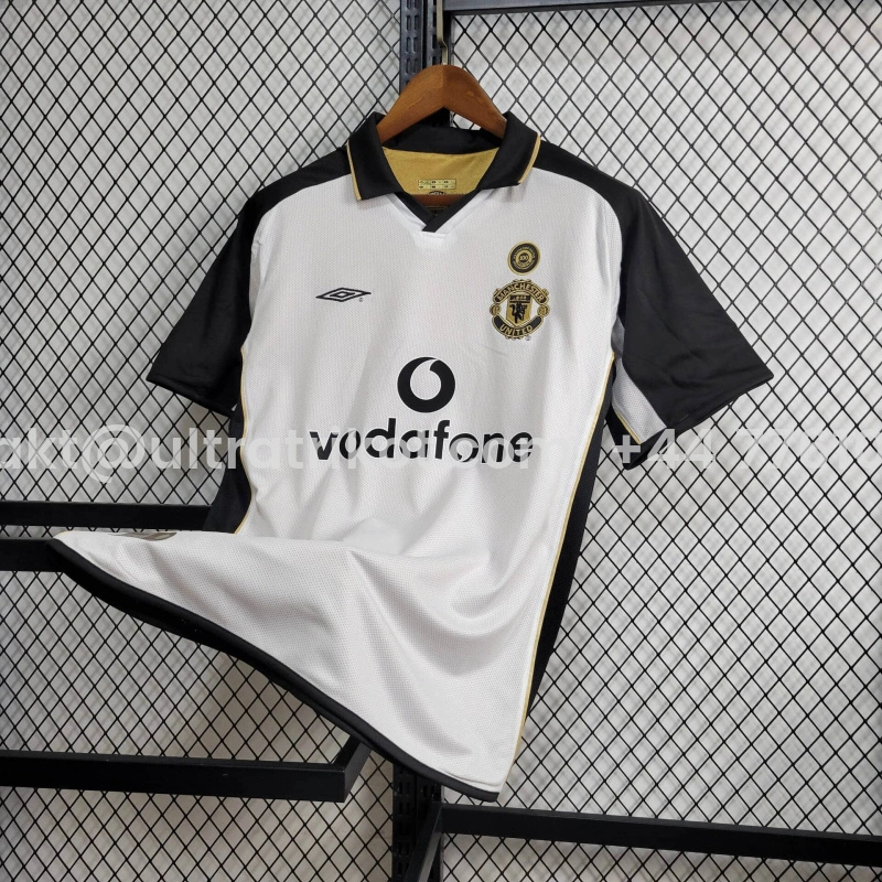 UltraTrikot-Retro Manchester United 01-02 100th Anniversary Special Edition Jersey - White & Gold