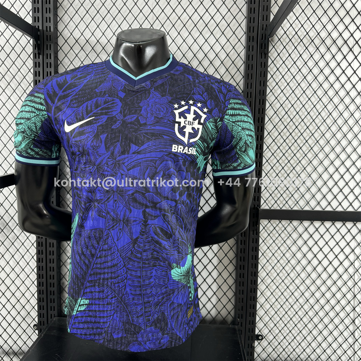 UltraTrikot-Brazil 25-26 Blue Flowers and Leaves Jersey - Player Version