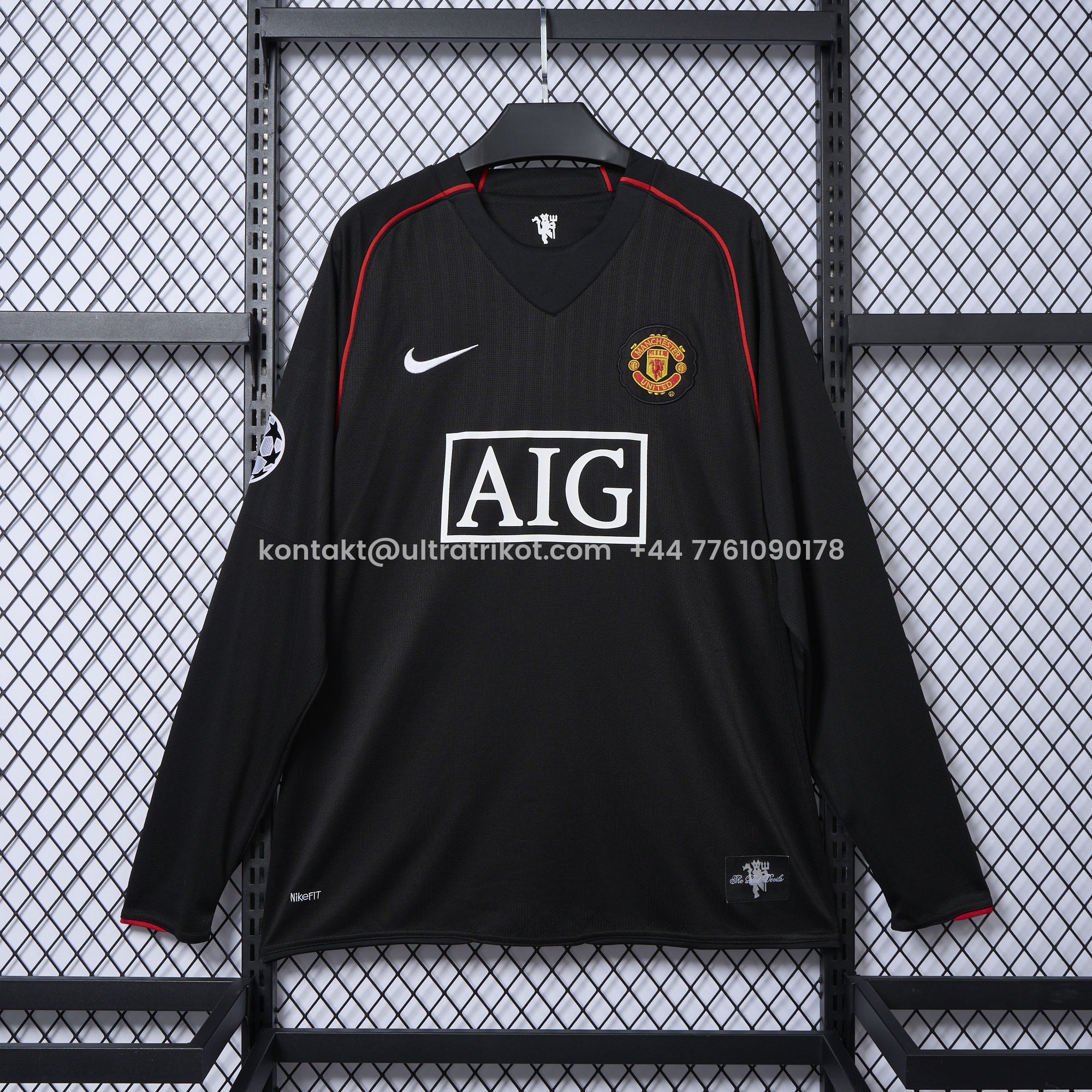 UltraTrikot-Retro Manchester United 07-08 Away Long Sleeve Jersey