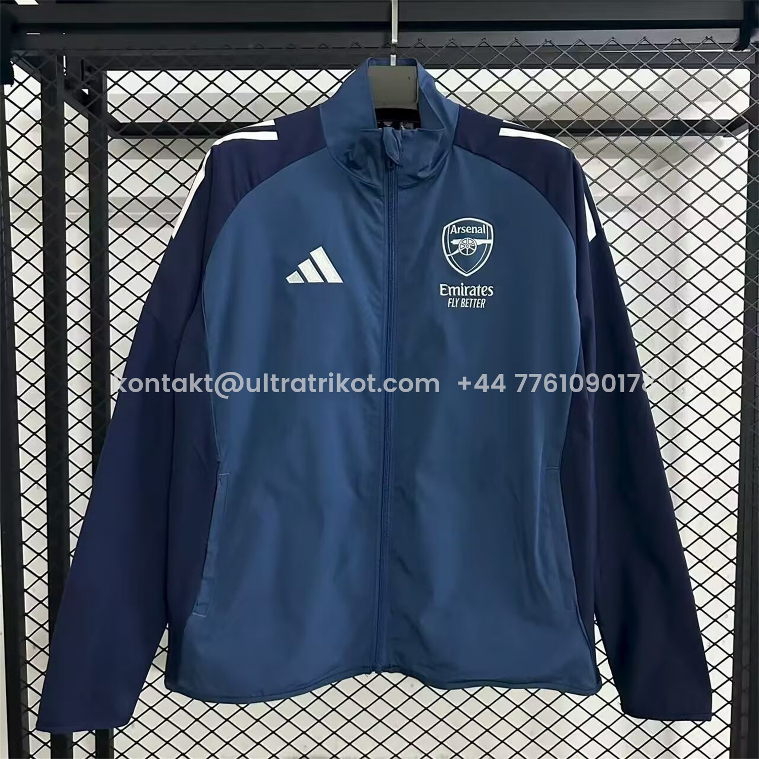 UltraTrikot-Arsenal 25-26 Throwback Windbreaker Jacket - Navy Blue
