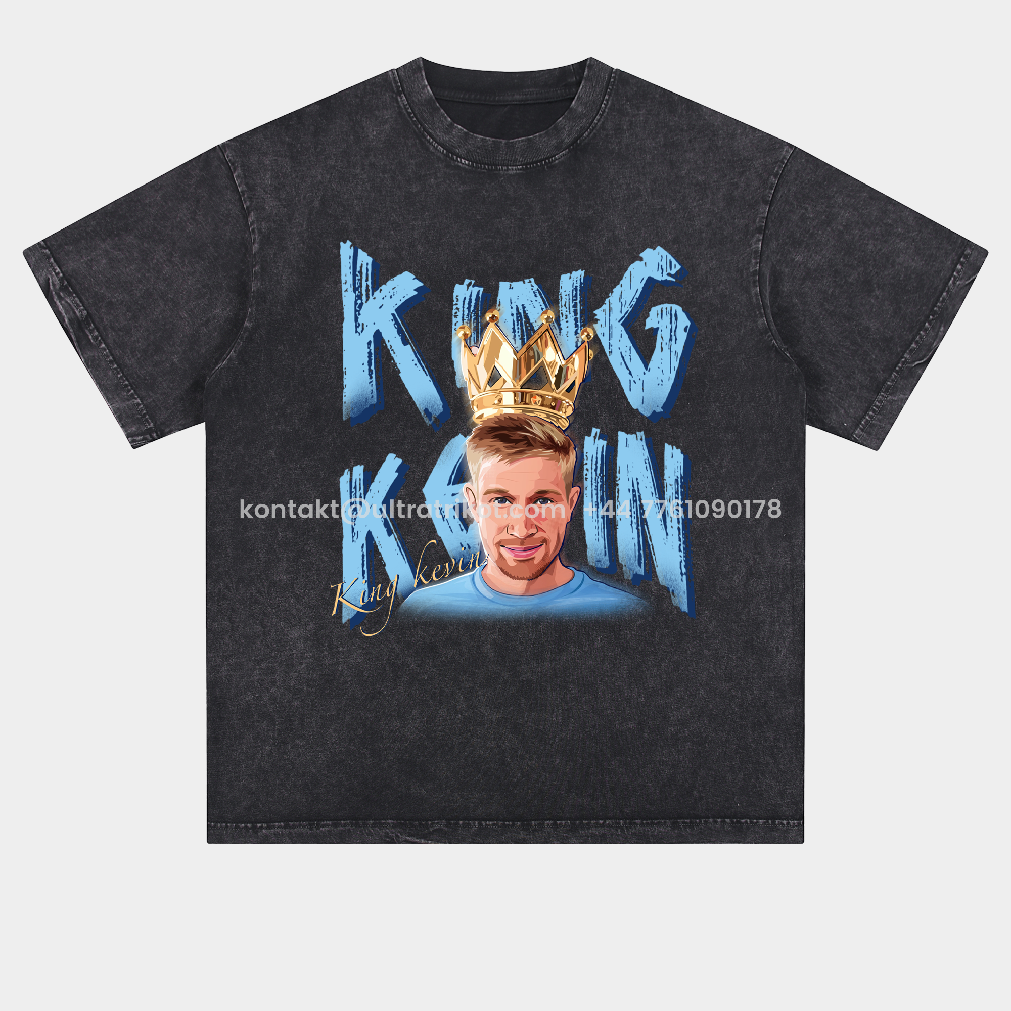 UltraTrikot-Manchester City Kevin De Bruyne King Oversized Washed T-Shirt