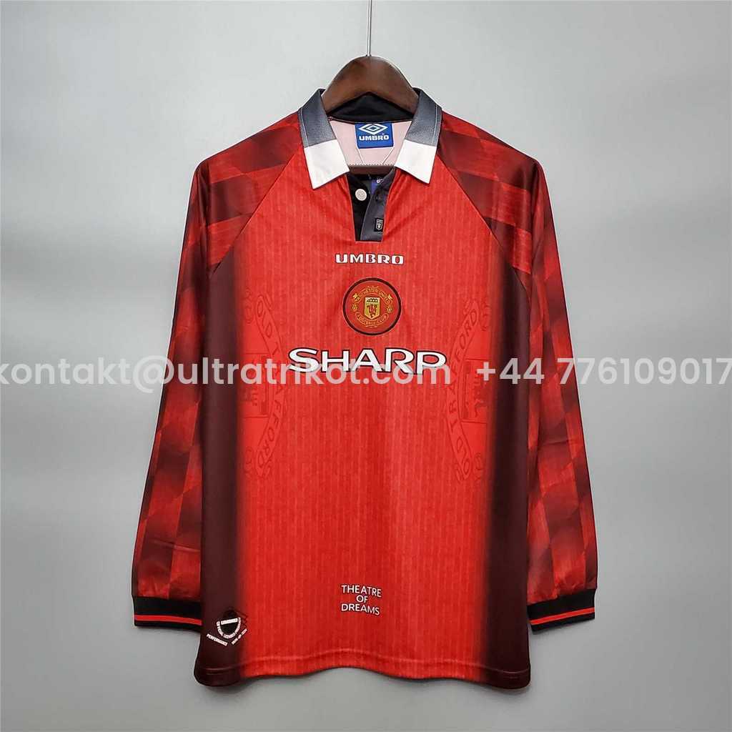 UltraTrikot-Retro Manchester United 96-97 Home Long Sleeve Jersey