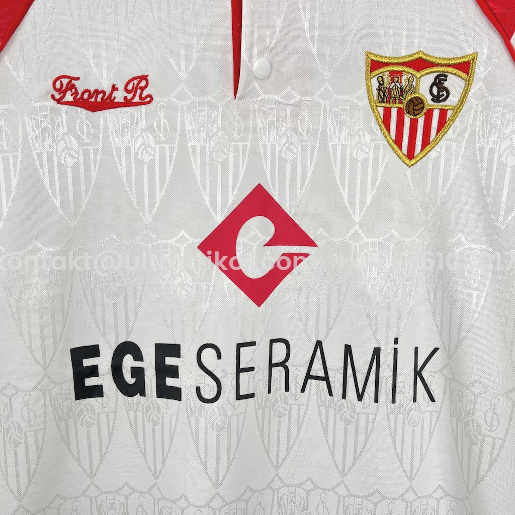 UltraTrikot-Retro Sevilla FC 1992-93 Home Jersey with Chest Sponsor