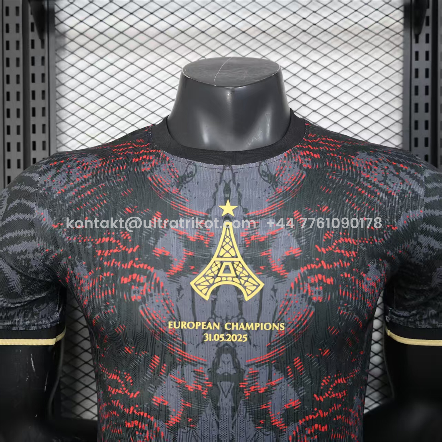 UltraTrikot-Paris Saint-Germain PSG 25-26 Champions League Commemorative Edition Black Red Eiffel Tower Jersey - Player Version