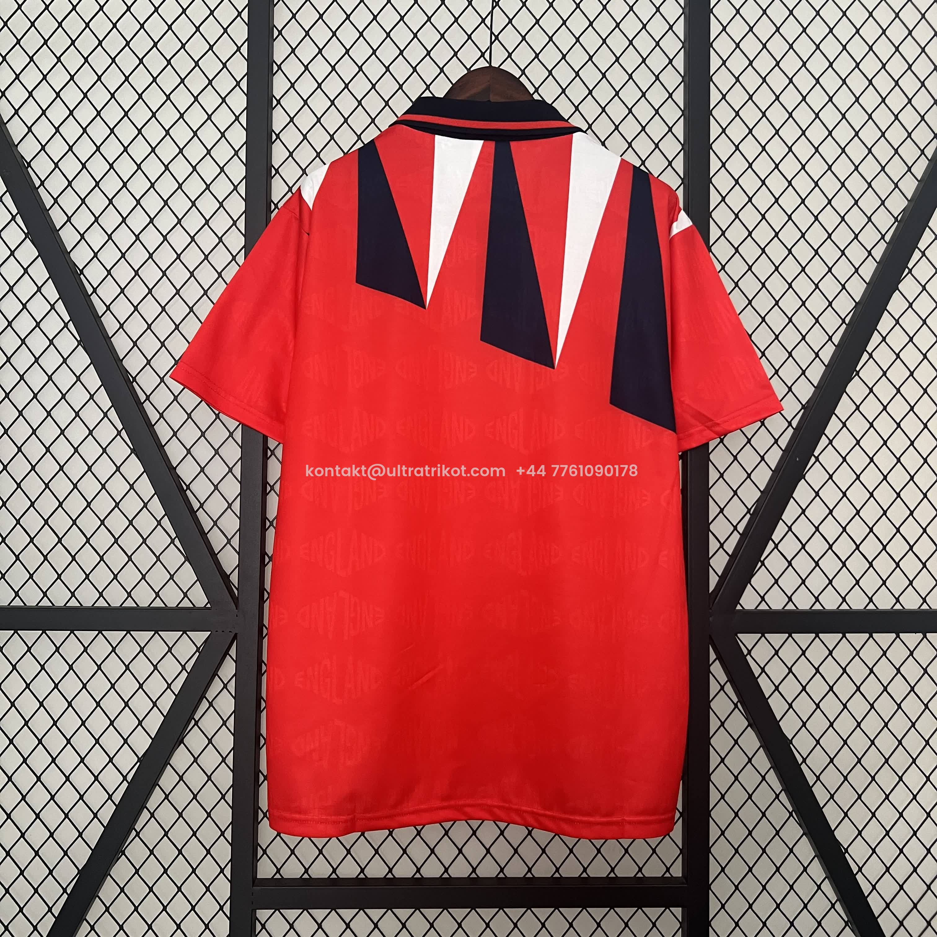 UltraTrikot-Retro England 1992 Away Jersey - Fans Version