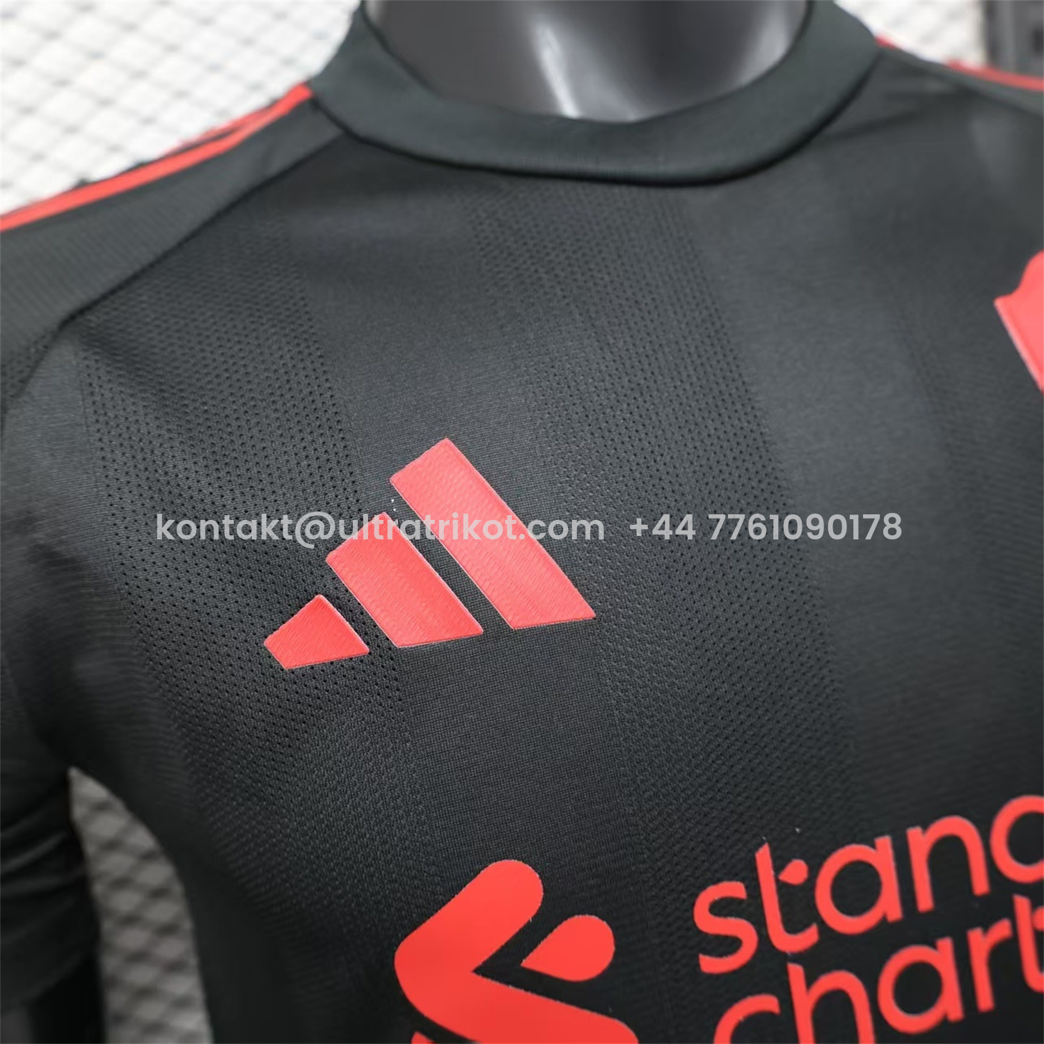 UltraTrikot-Liver.pool 25-26 Black Special Whit Red Sponsor Jersey - Player Version