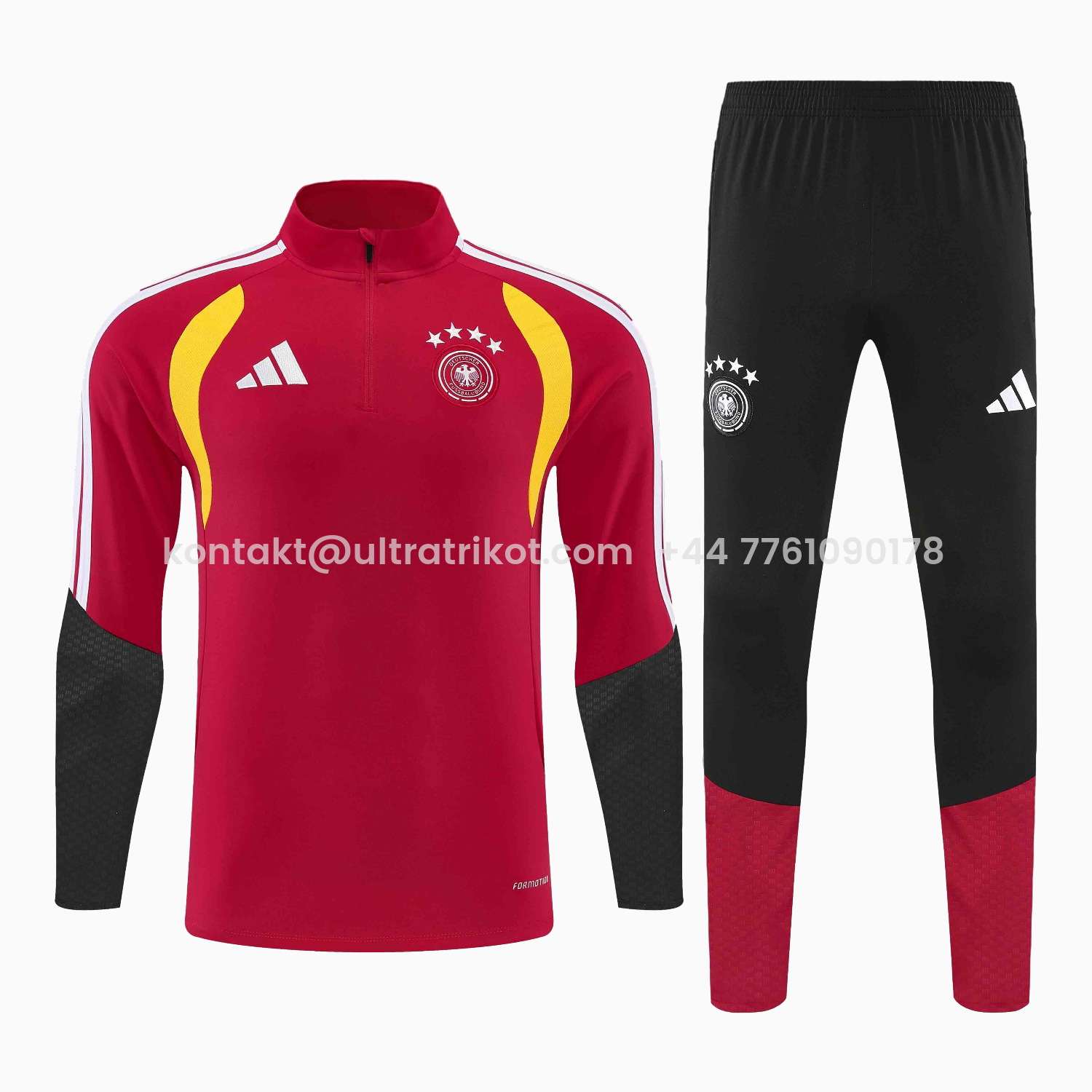 UltraTrikot-Germany 2026 Kids Long Sleeve Training Set - Red Top & Pants