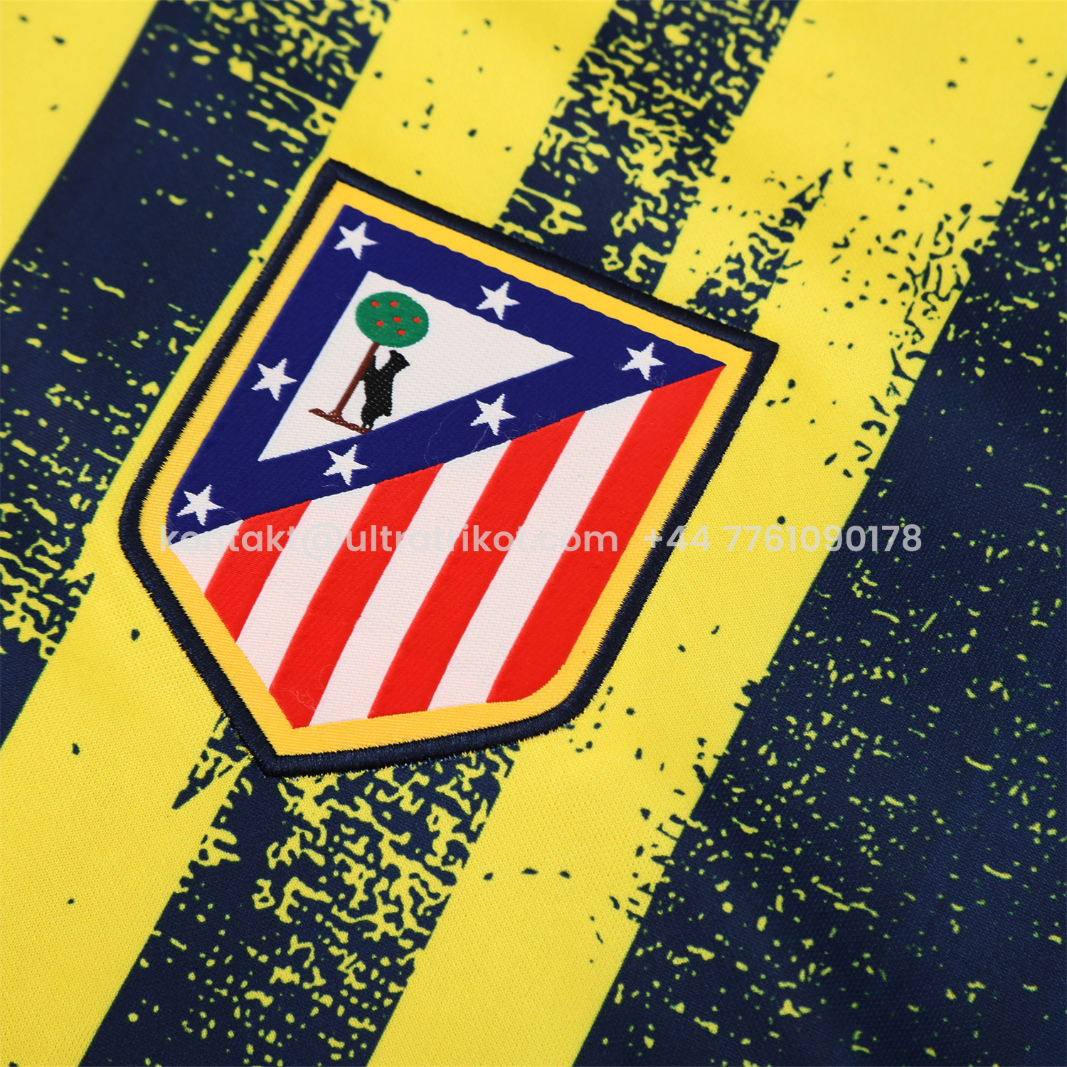 UltraTrikot-Atletico Madrid Short-Sleeve Training Set - Blue Yellow Top & Blue Shorts