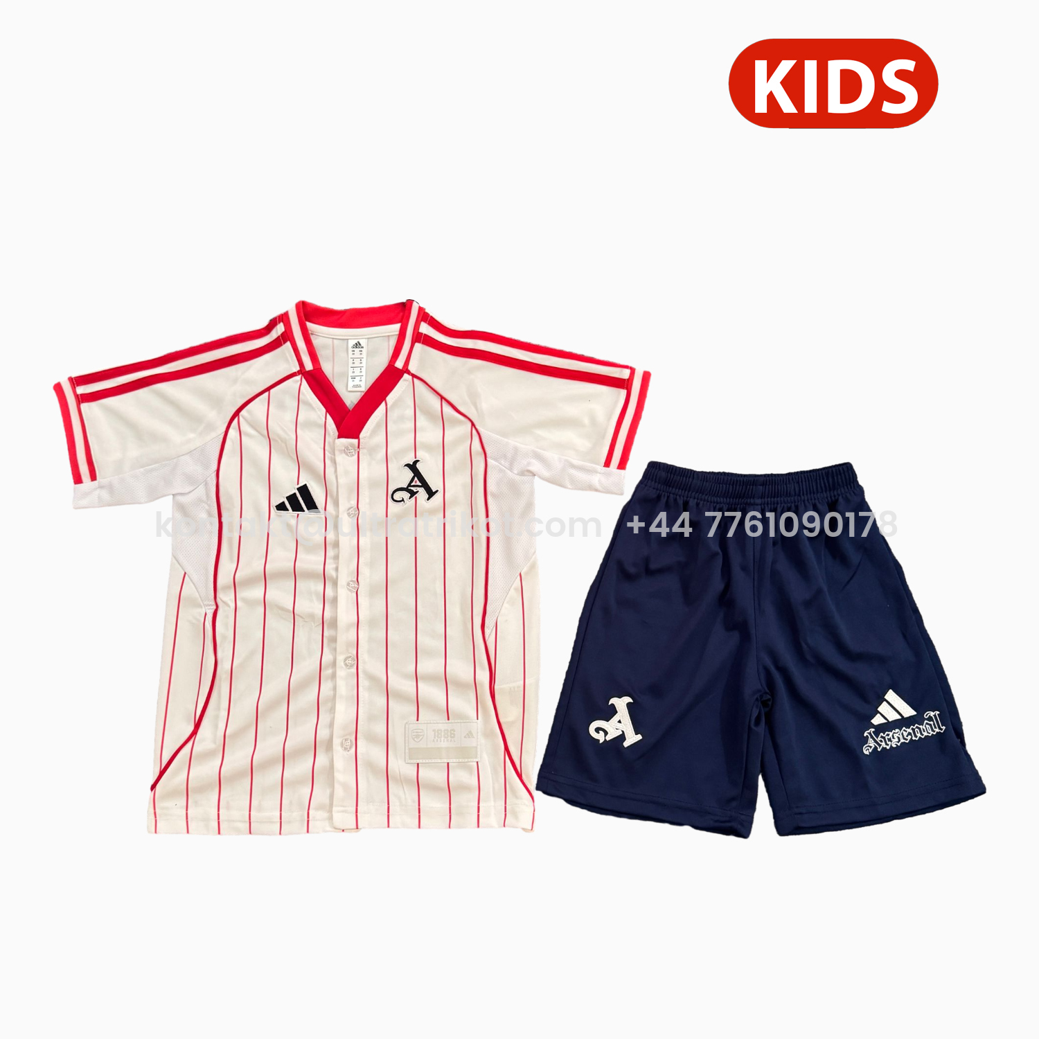 UltraTrikot-Arsenal 25-26 White Baseball Kids Kit - Player Version