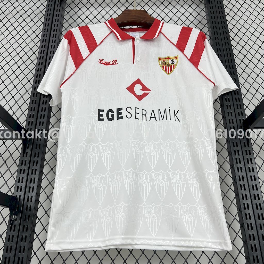 UltraTrikot-Retro Sevilla FC 1992-93 Home Jersey with Chest Sponsor
